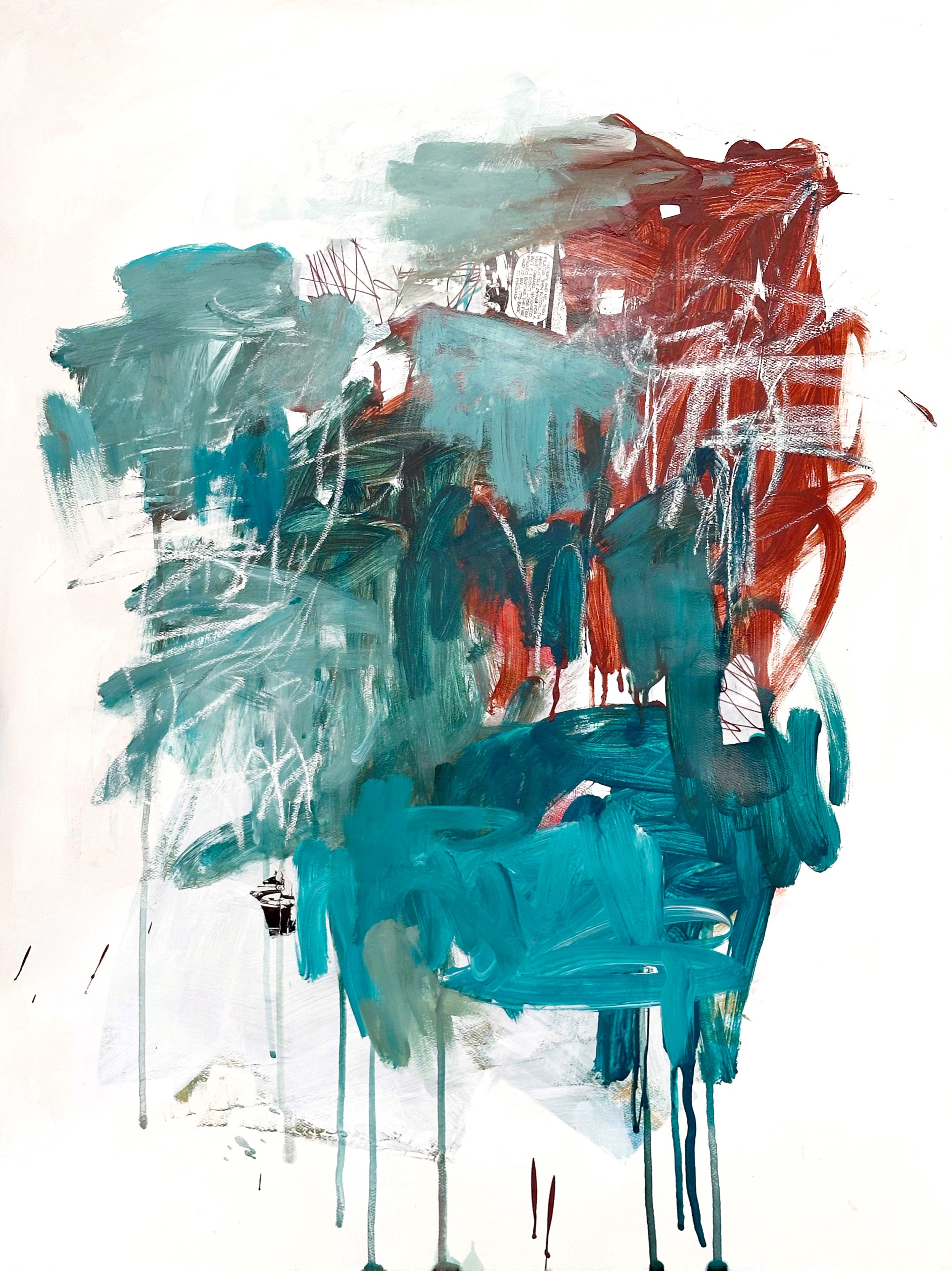 NEW FASCINATION, gouache, acrylic, collage, pastel on paper, 30x20