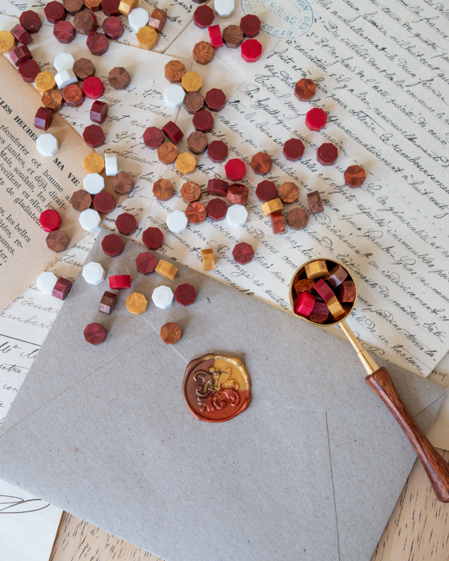 Autumn Leaves - Sealing wax bead granules — Mina & Maud