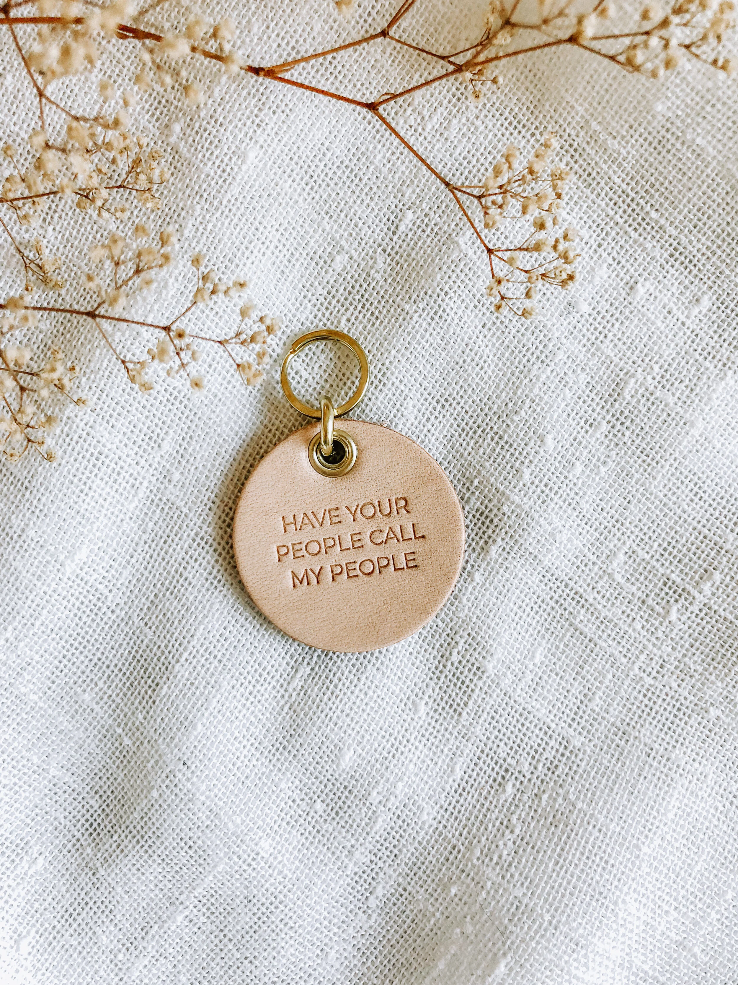 'Have Your People Call My People' Leather Pet Tag