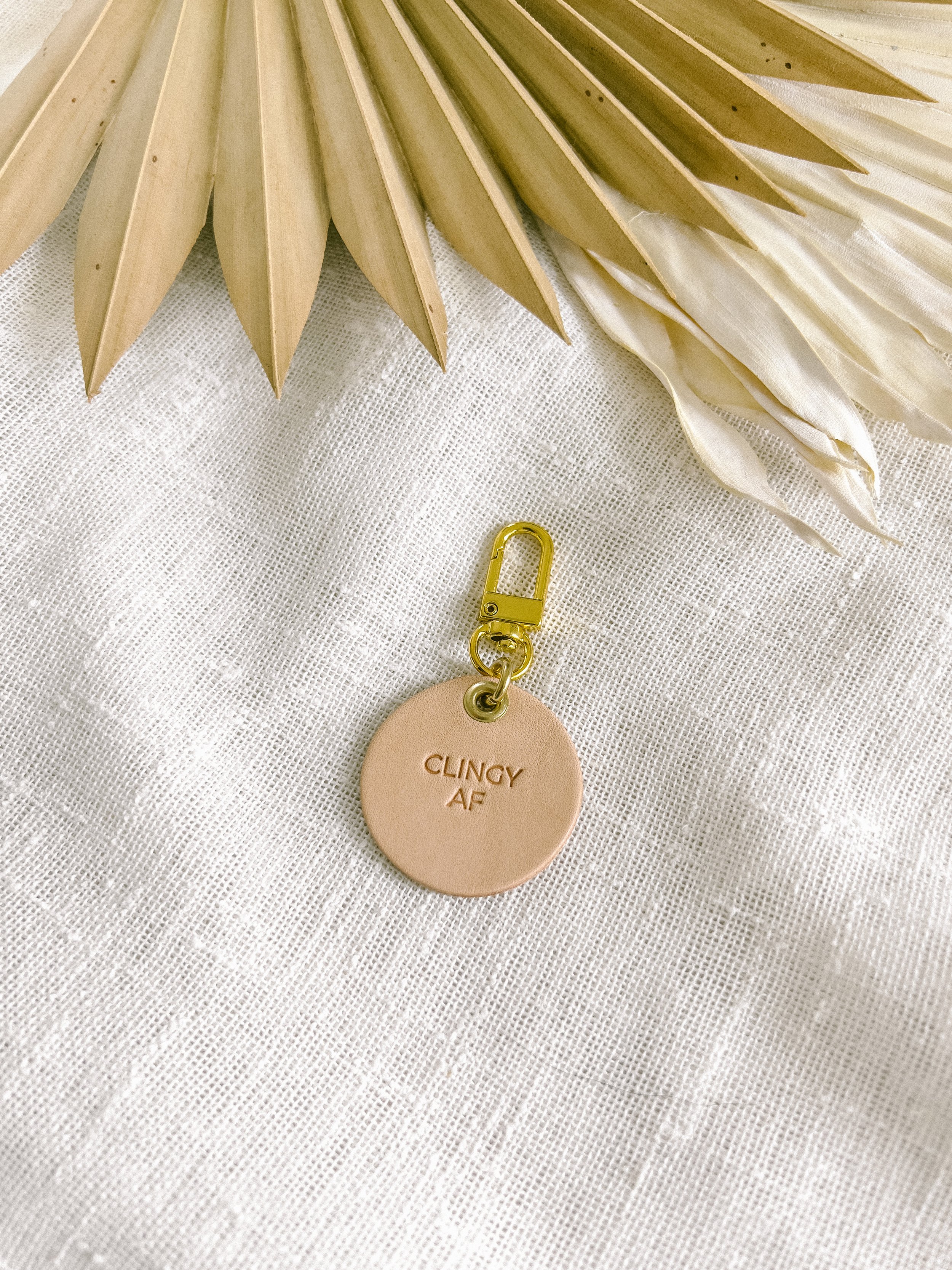 'Clingy AF' Leather Pet Tag