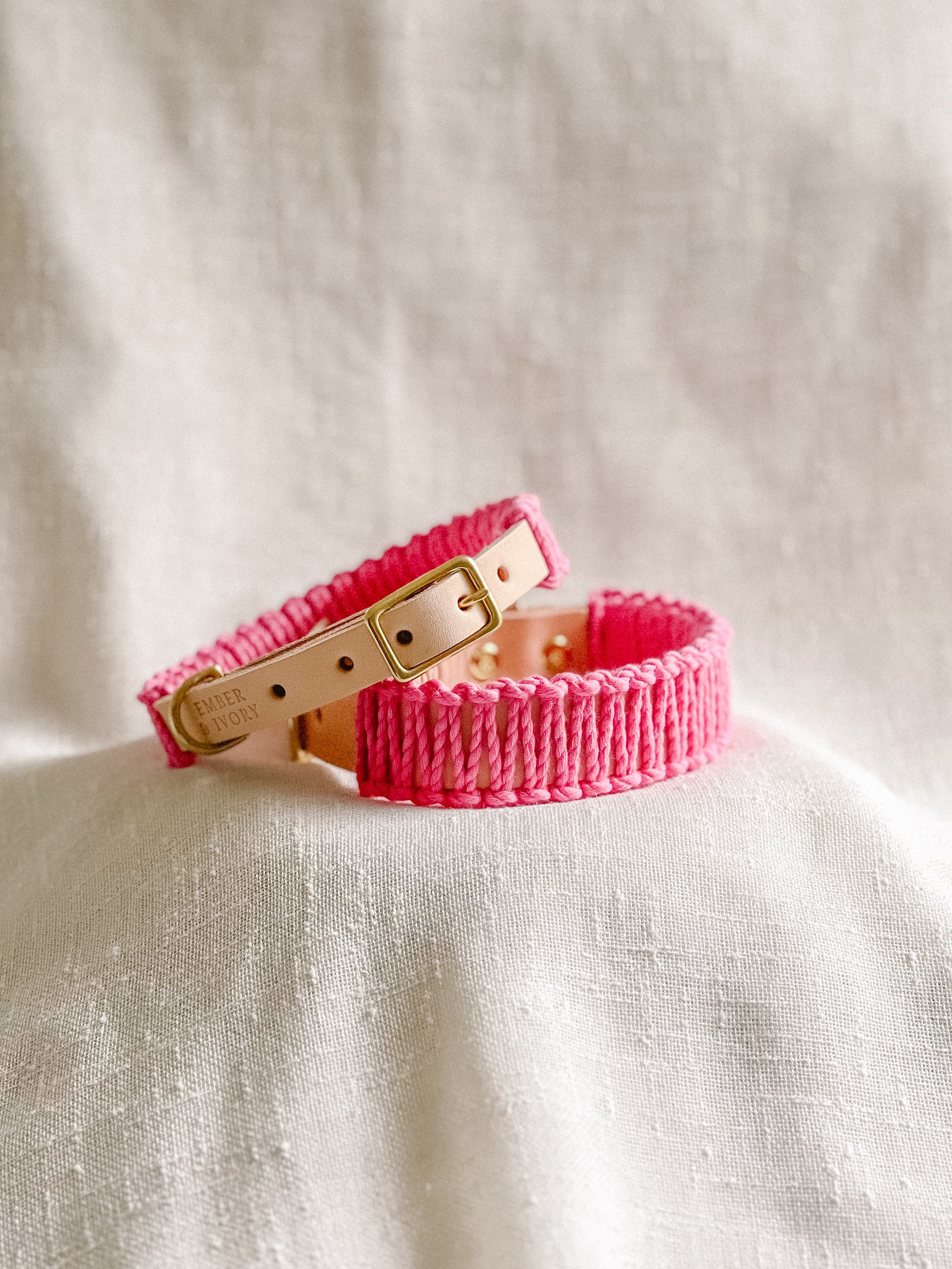 Hot Pink Macrame Collar