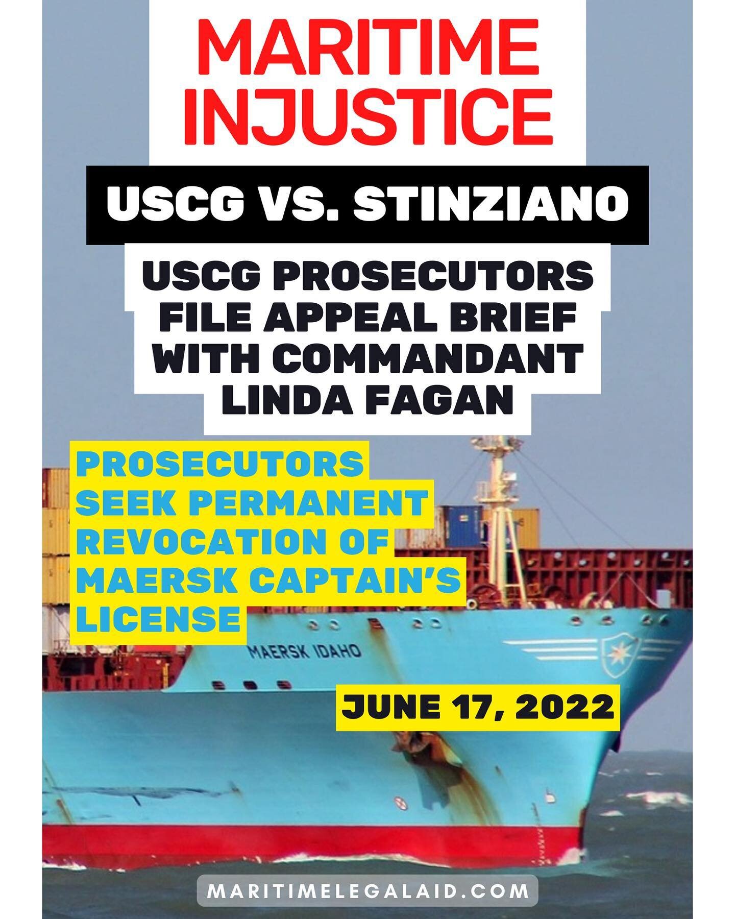 The full 57 page Appeal Brief available on our website by clicking the link in our bio. MLAA Founder Ryan Melogy and other victims of Maersk Captain Stinziano are one step closer to justice in this moral and legal battle that is now in its 8th year. 