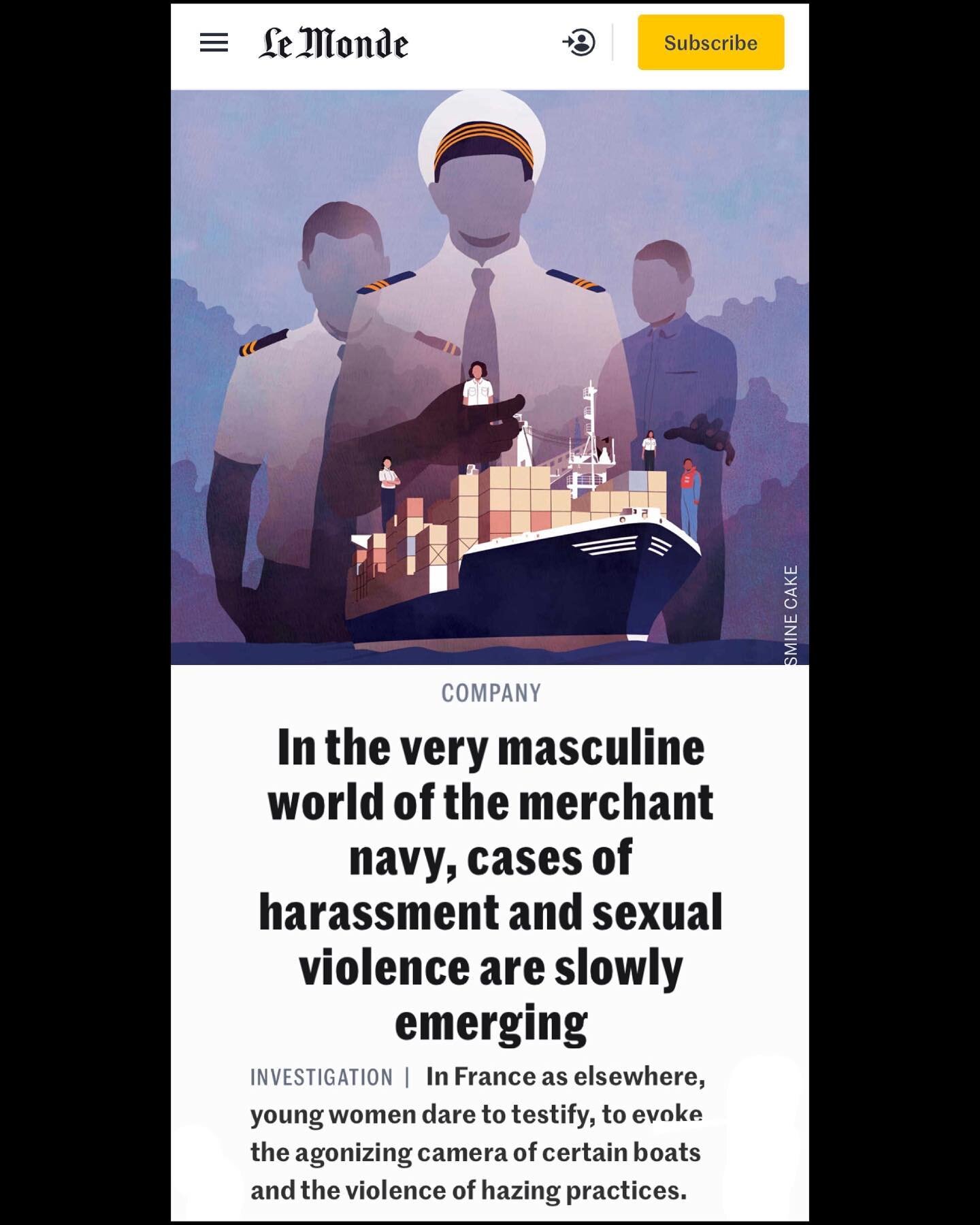 Here, a long piece published this week in Le Monde&mdash;the French paper of record. Google translate does an adequate job of bringing this to us in English. More brave survivors of maritime industry abuse are coming forward in Europe&mdash;this is g
