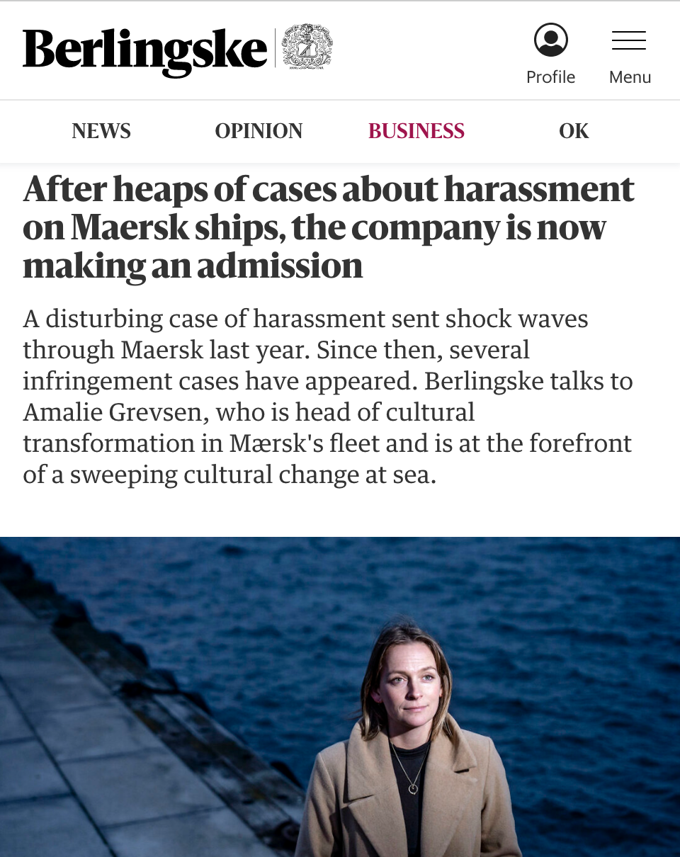 After Heaps of Sexual Harassment Cases on Maersk Ships, the Company ...
