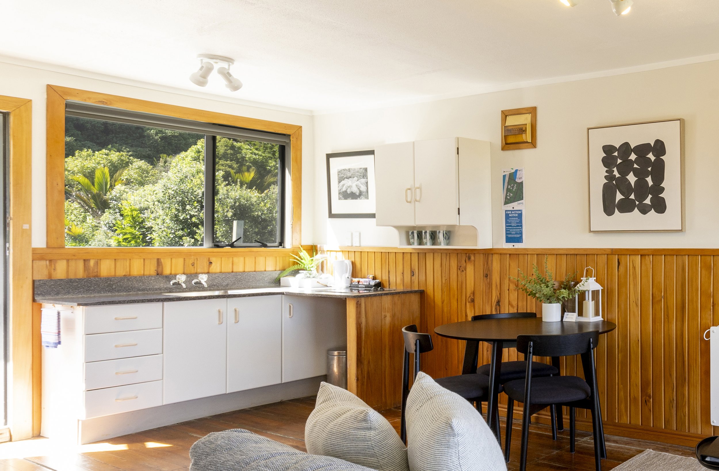 Kitchenette with tea and coffee making facilities and a microwave