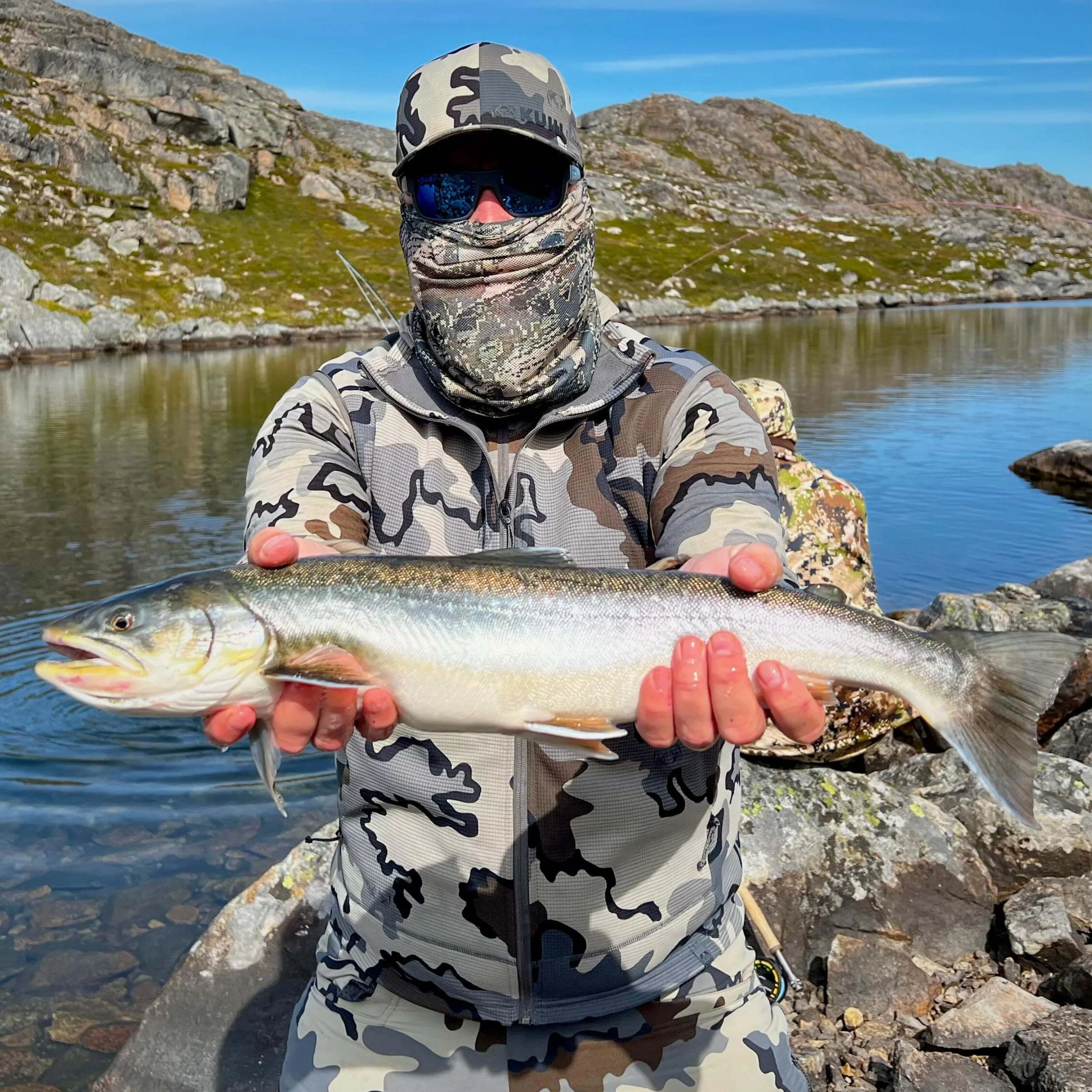 Justin Camp fly fishing for Arctic char in Greenland