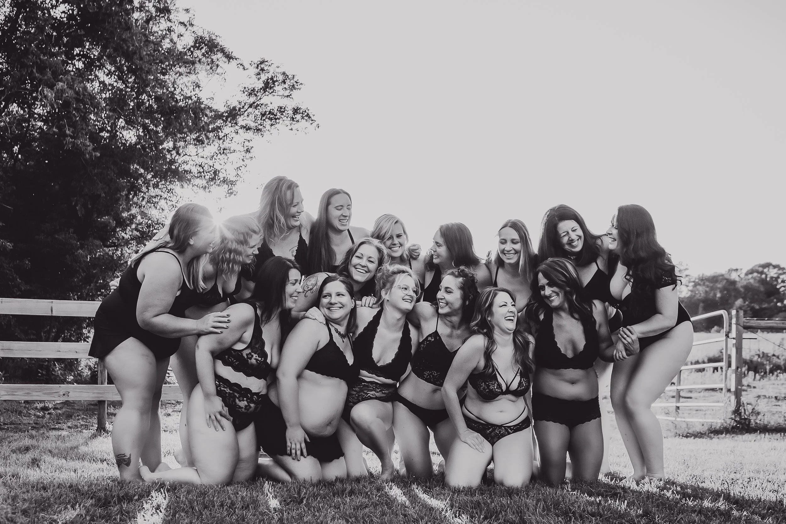 Group boudoir portraits showing the beauty of confidence, strength, and authentic connection among women.