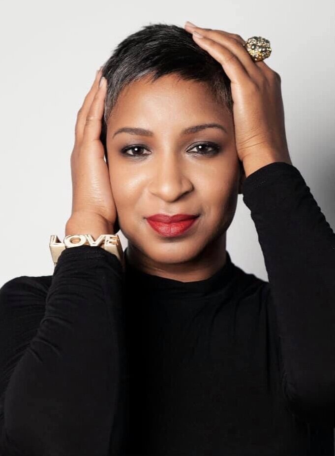 glam red lips smoky eyes makeup look for. black skin