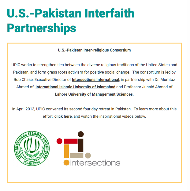 U.S.-Pakistan Interfaith Partnerships