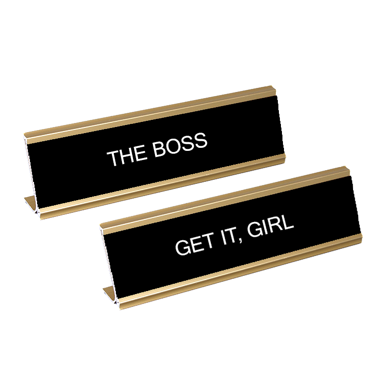 Double-Sided Desk Plaque