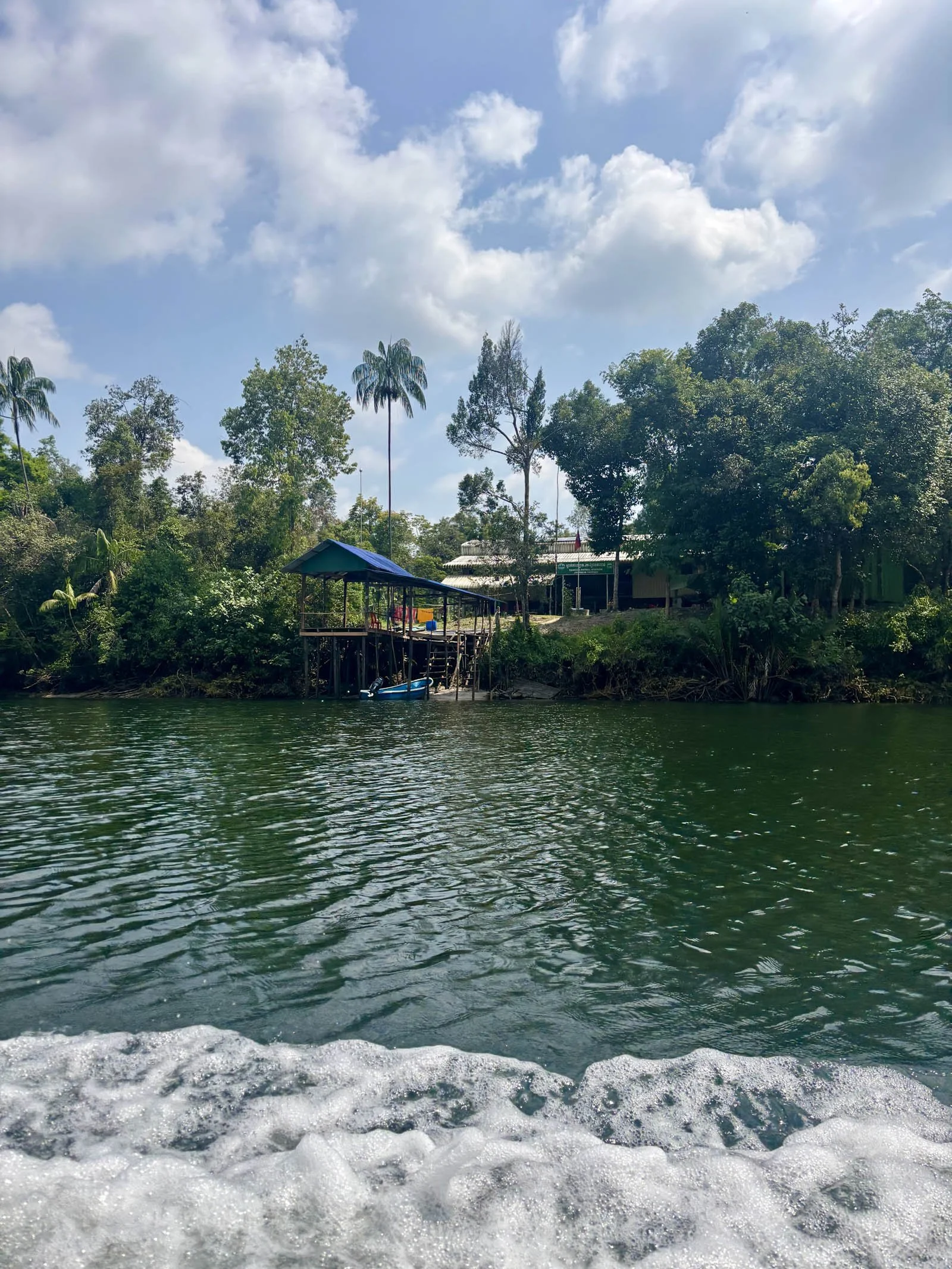  Passing the newly constructed ranger station on the way up river 