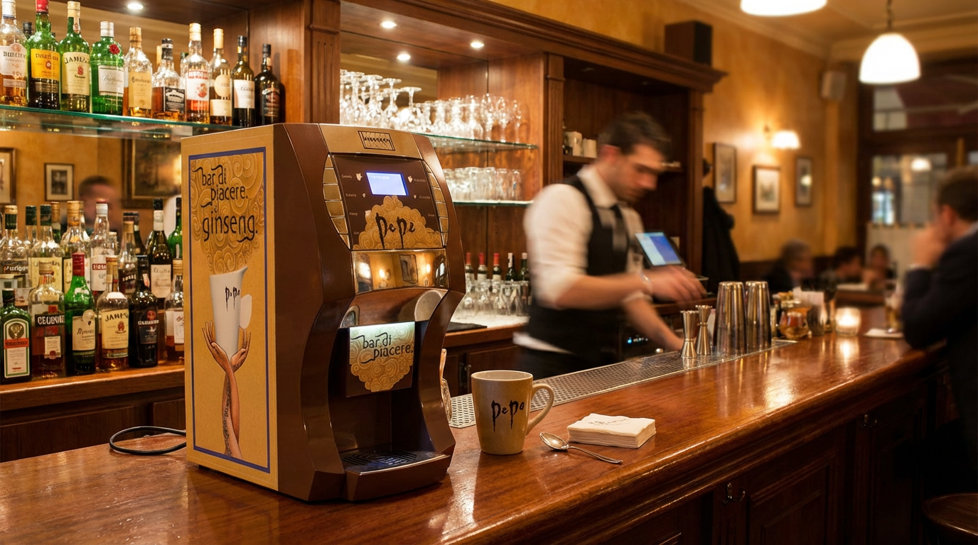 make a scene of this soluble machine in a counter of a bar.png