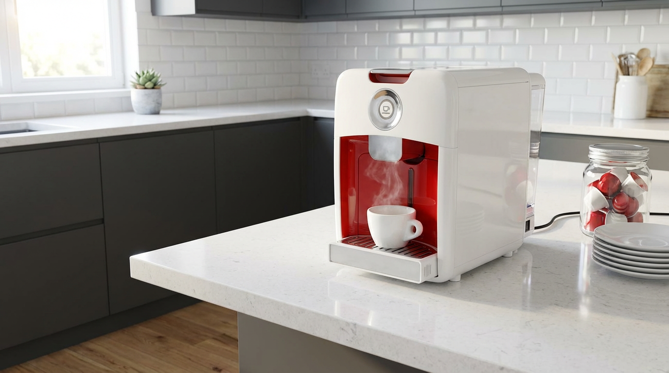 make a scene of the capsule machine in a modern kitchen.png