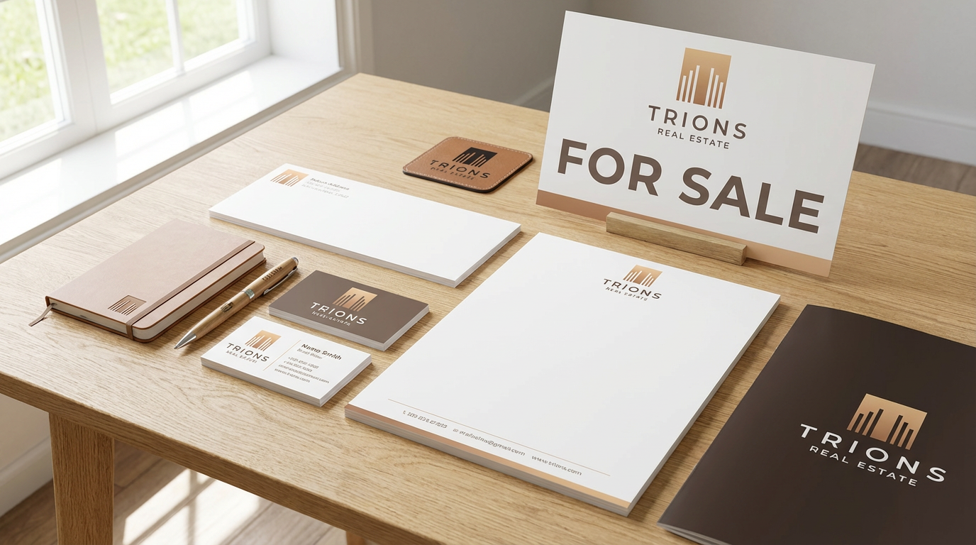 create a VI with this logo for a real estate company.png