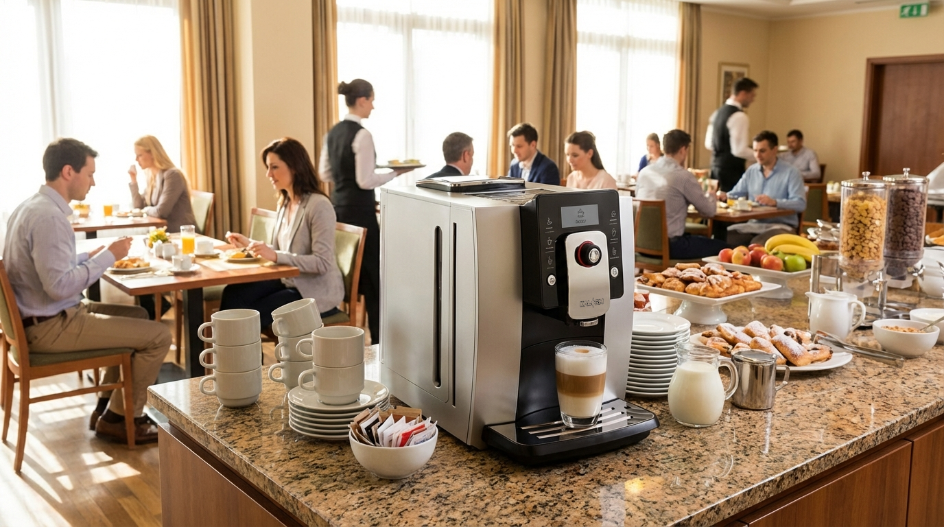 create a scene of the coffee machine in an hotel breakfast room.png