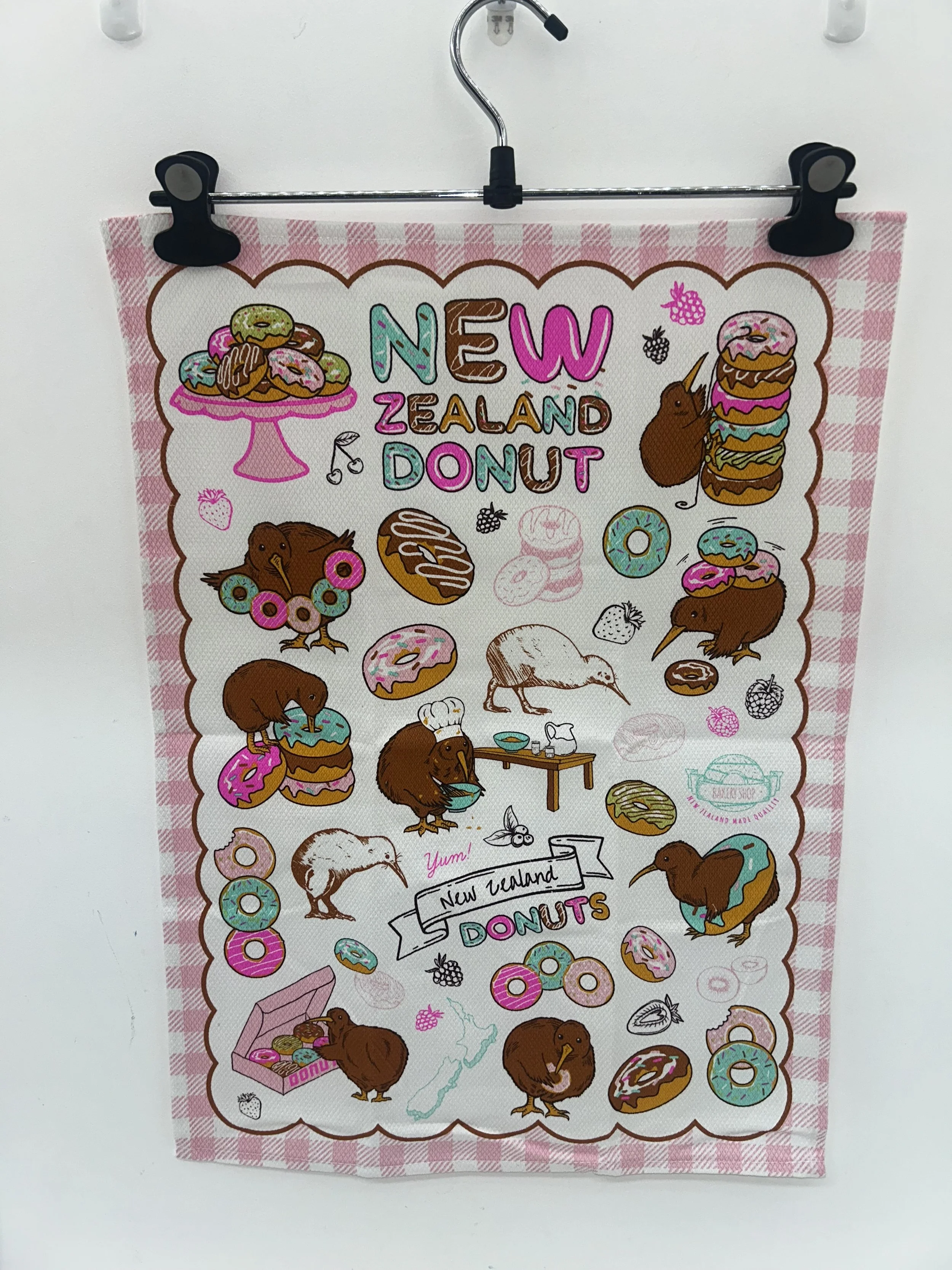Diamond Weave Teatowel - Donuts