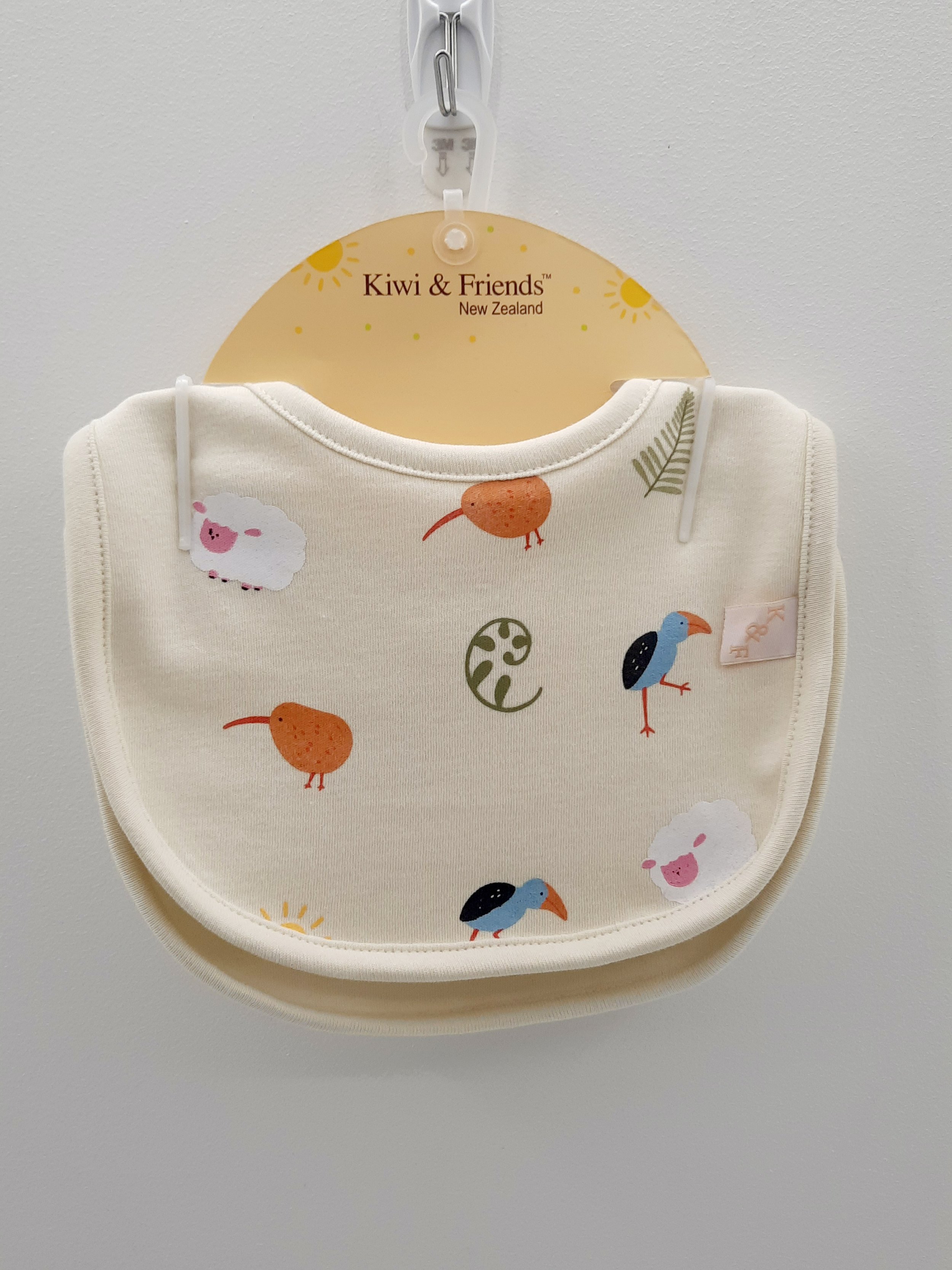 2 Pk Bibs - NZ Icons - Cream