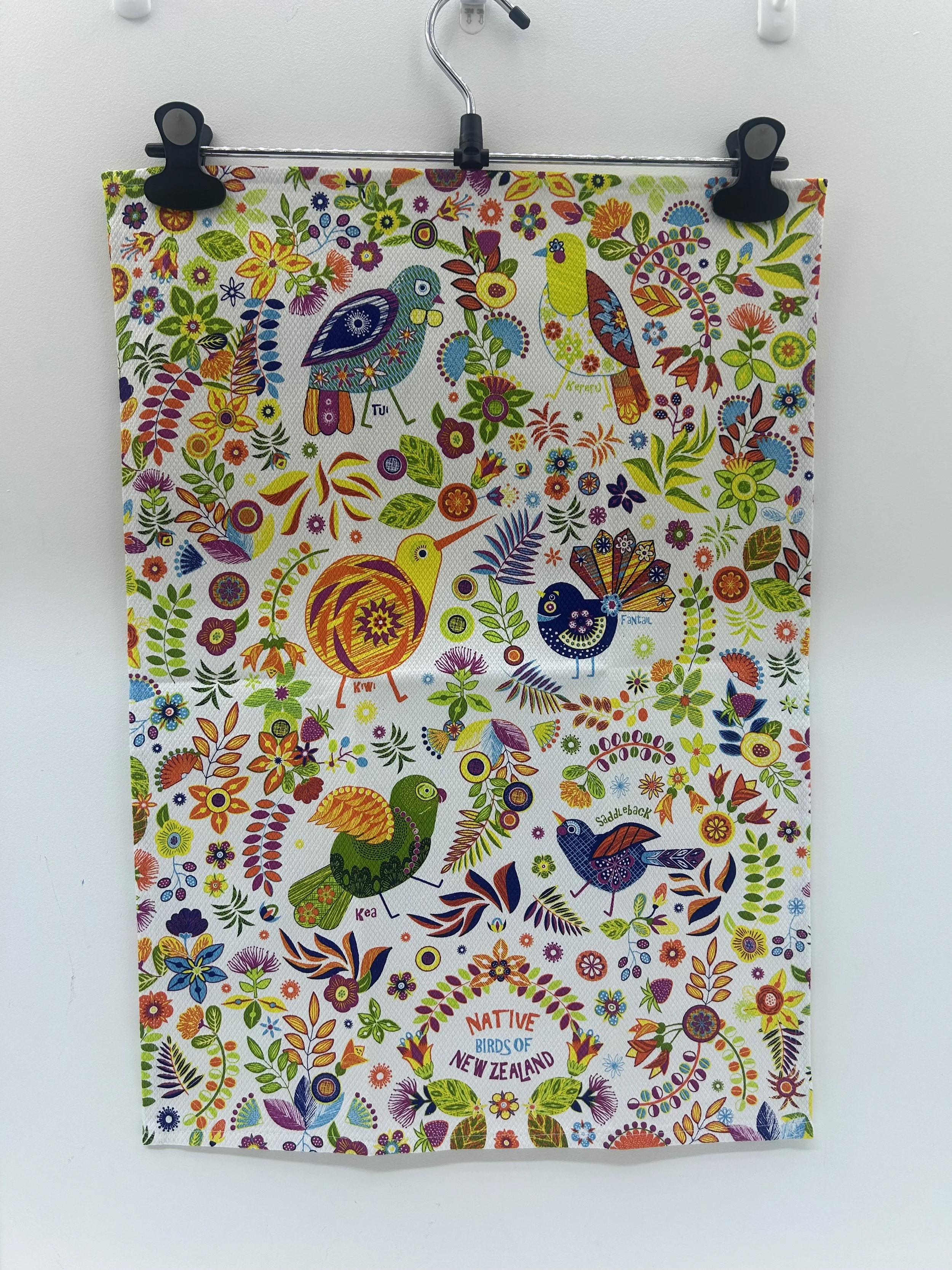 Diamond Weave Teatowel - Retro Birds