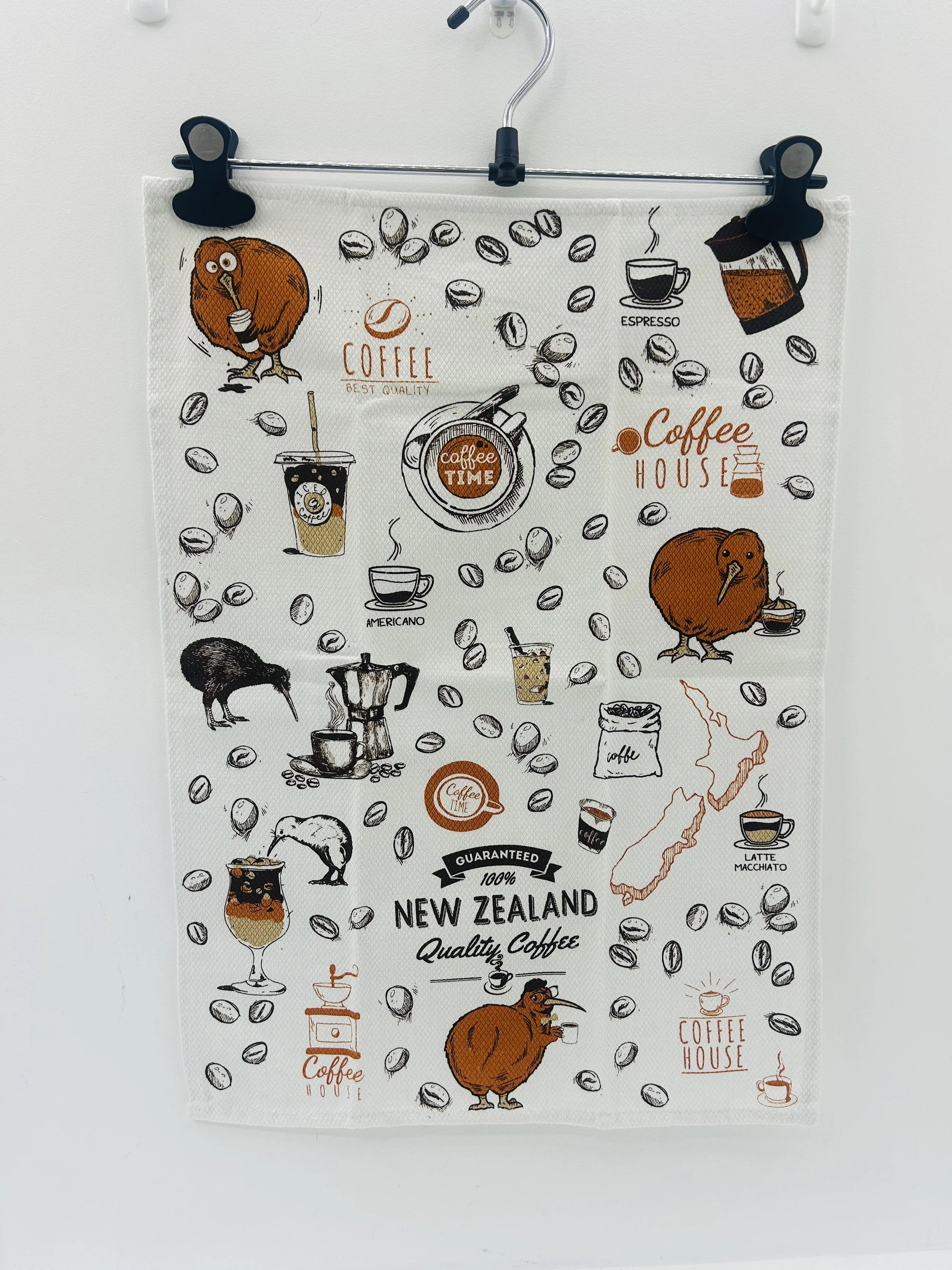 Diamond Weave Teatowel - Coffee