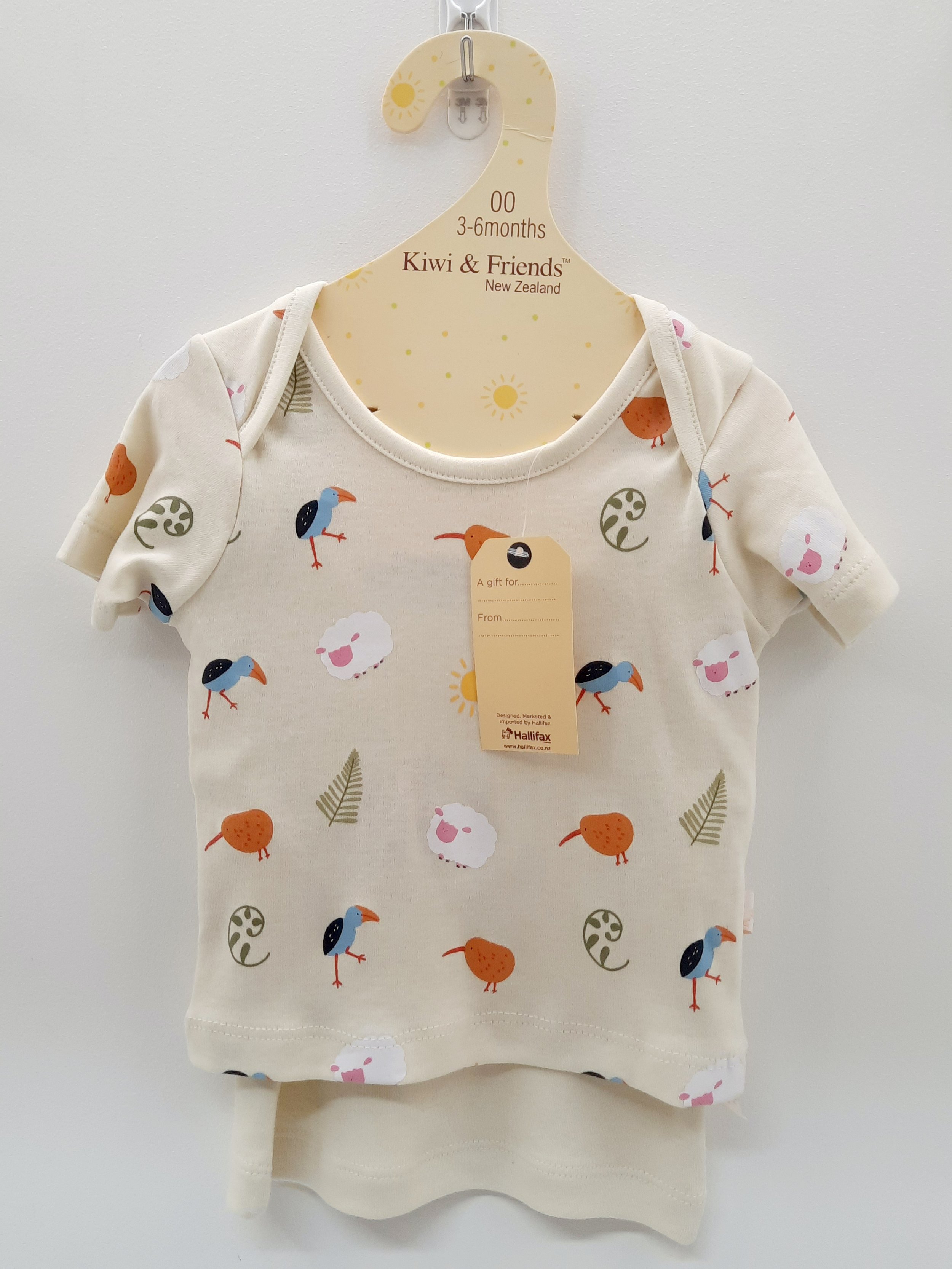 2 Pk Baby Tees - NZ Icons - Cream