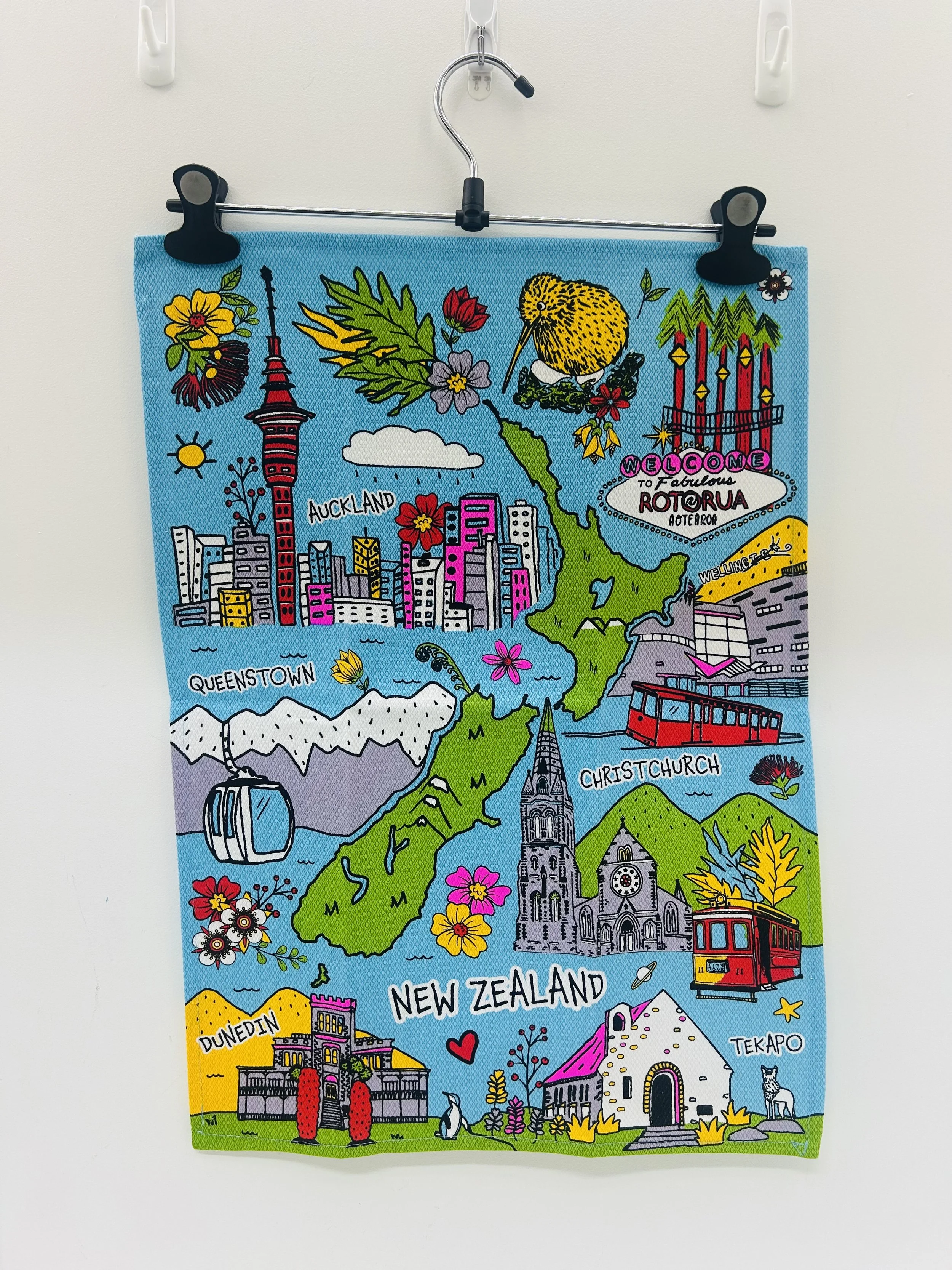 Diamond Weave Teatowel - Maps/Cities