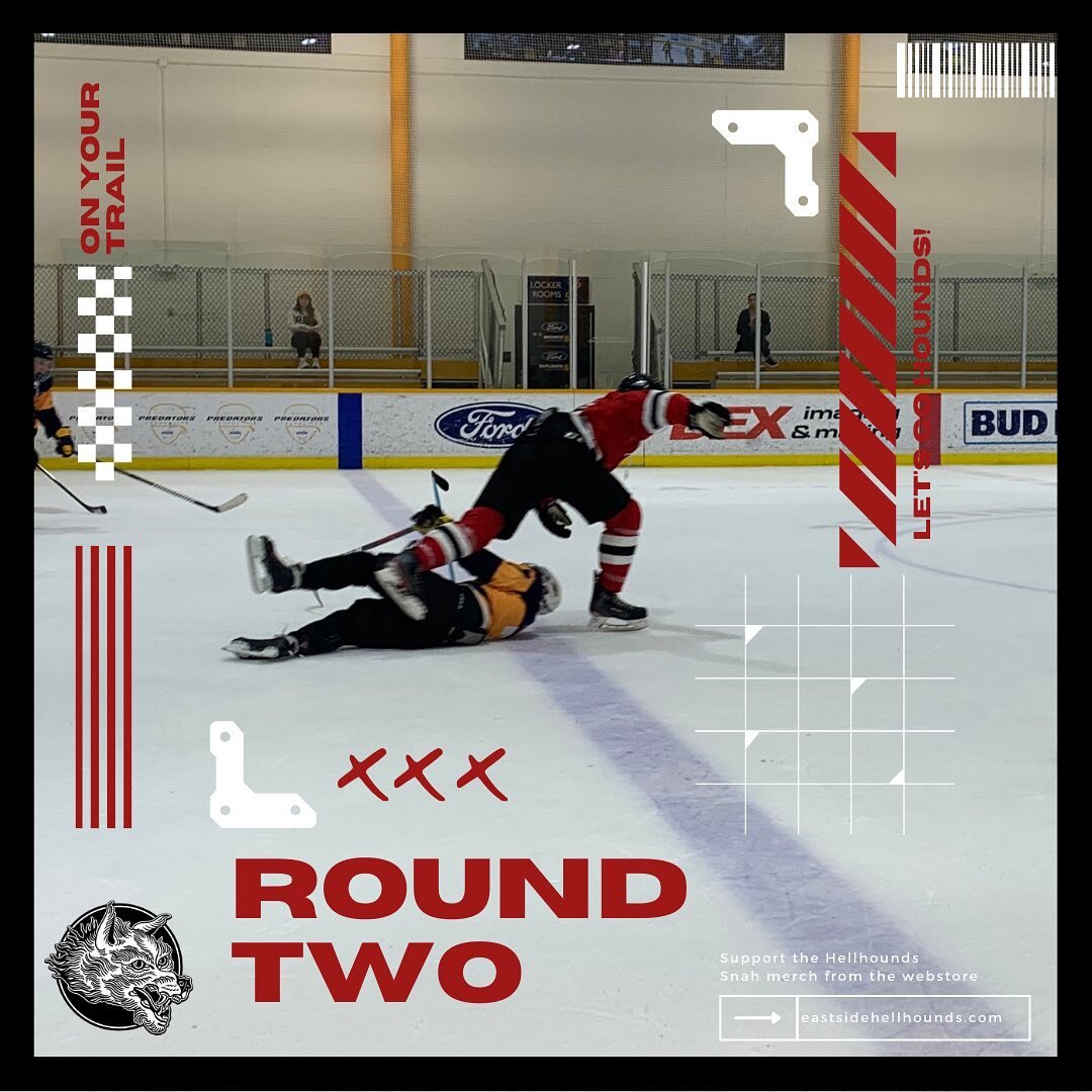 Today we&rsquo;re hanging with family and then we&rsquo;re hanging about 5 or 6 on the scoreboard. Round 2 of the playoffs. Winner goes to the big show. Puck drop is at 8. Let&rsquo;s Go Hounds!

aWoOoO!!
.
.
.
#eastsidehellhounds #onyourtrail #easts