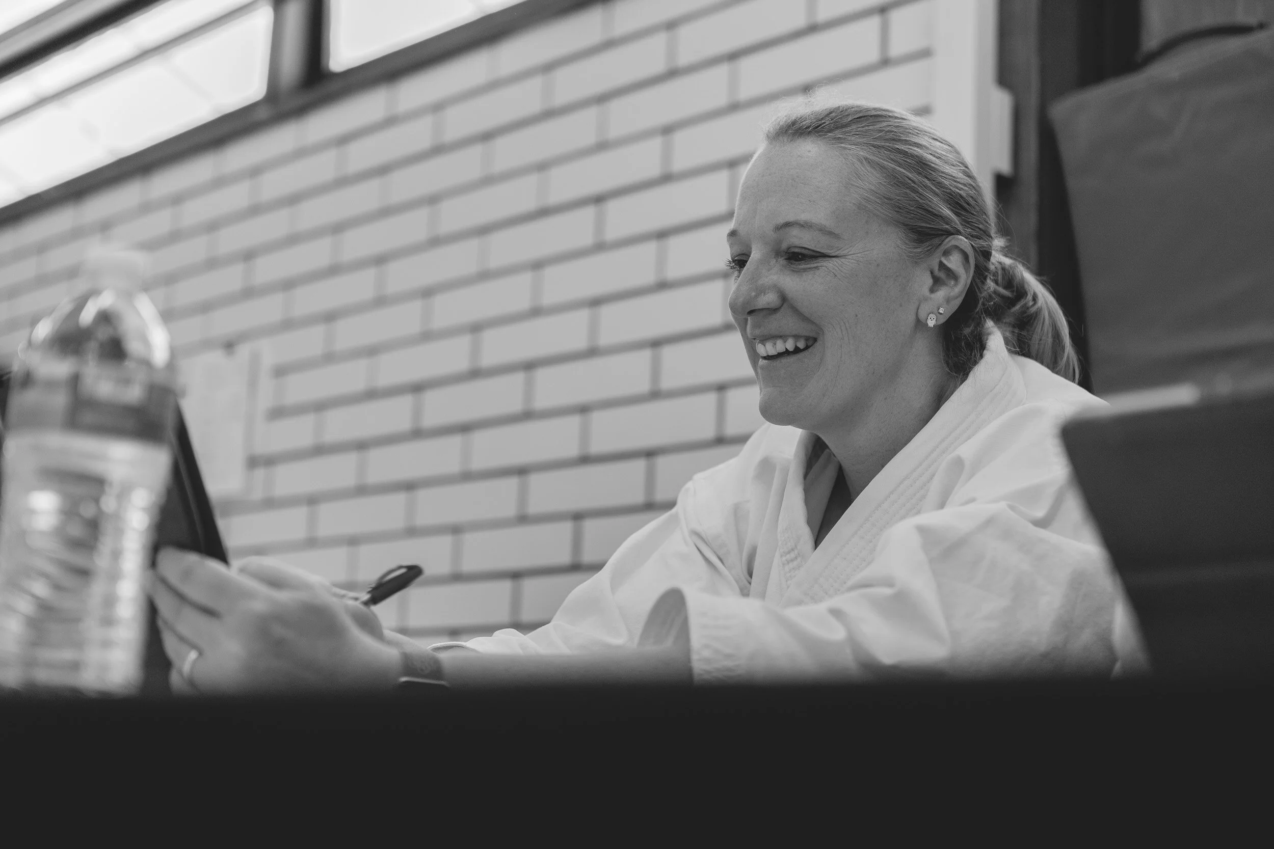 black and white karate sensei