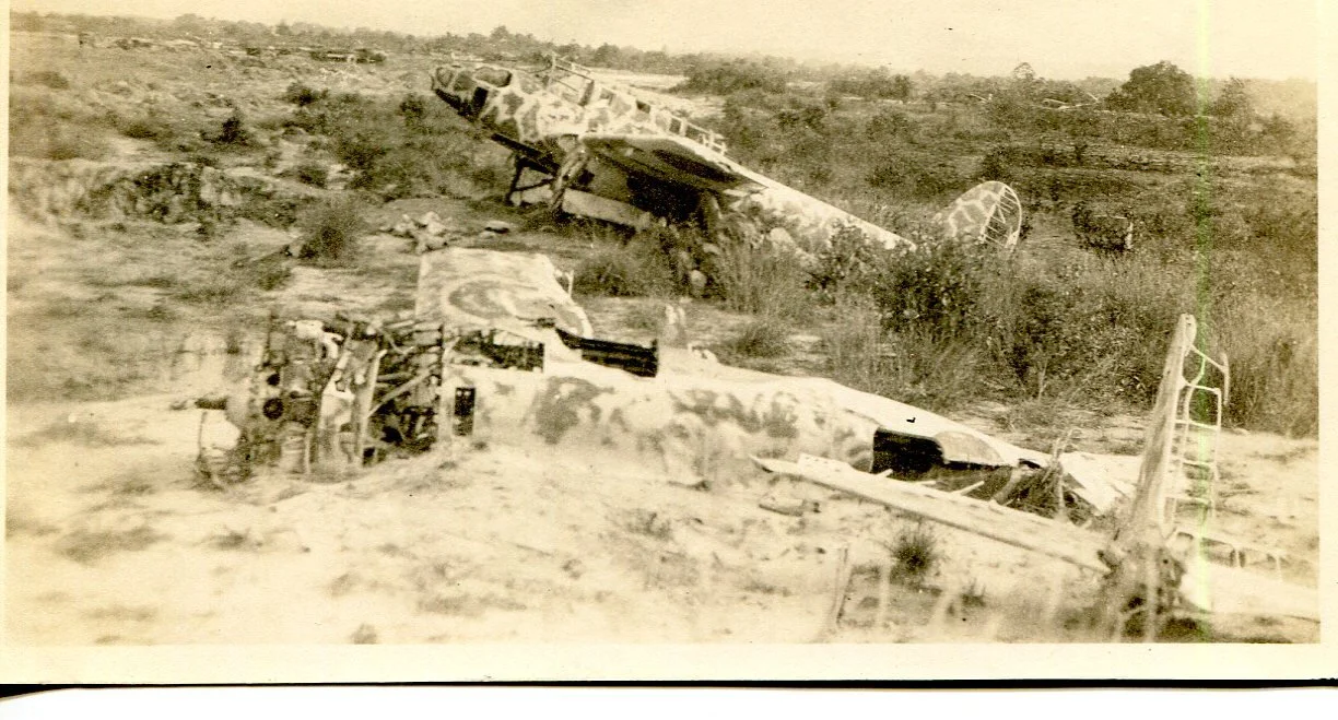 WRECKED JAPANESE PLANE - LABUAN JUNE 1945