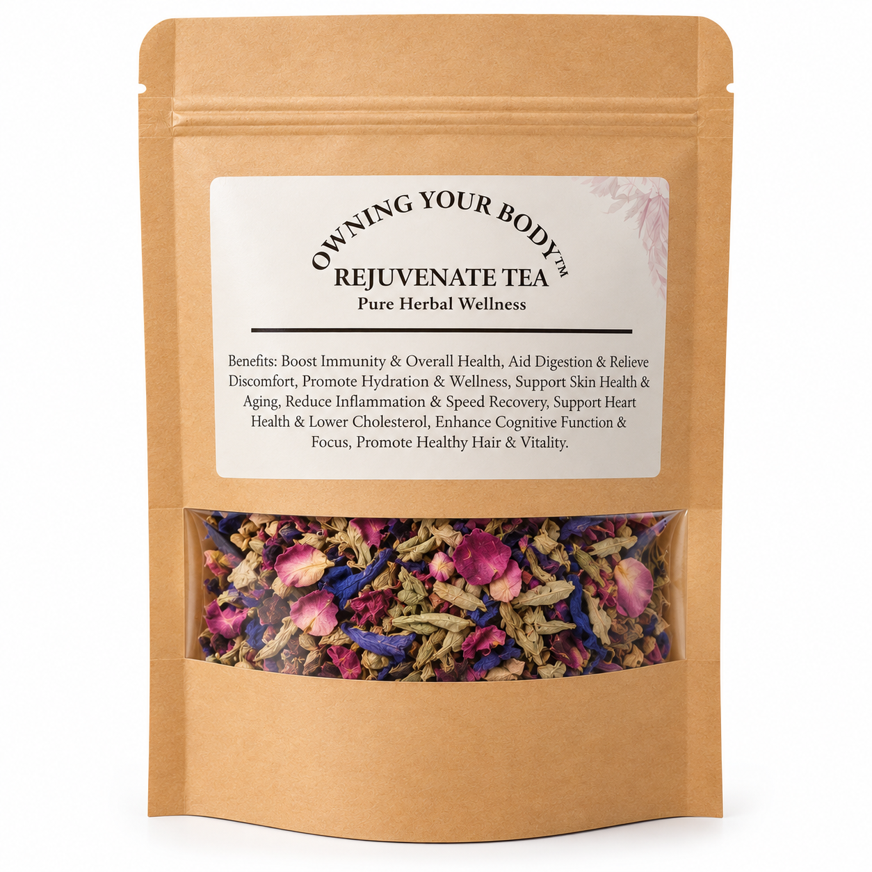 REJUVENATE Tea: Blue Butterfly Pea & Rose Blend – Immune, Digestive & Vitality Support