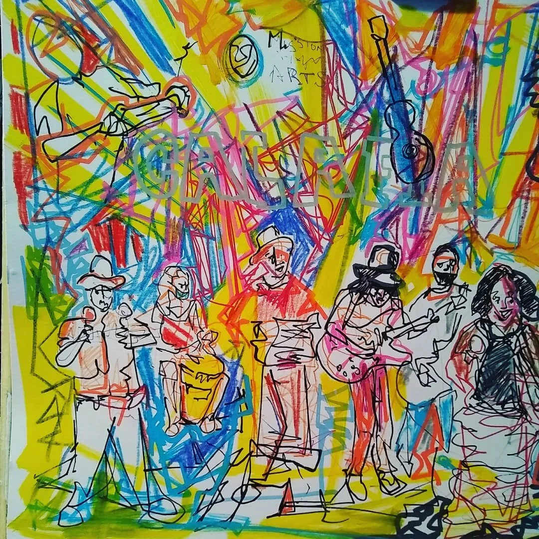 The @calafiaarmada  just finished playing at @mcclasf @calle24_sf  and I just finished drawing their set.

Que Viva Calafia.

Marker on paper, 11&quot; x 14&quot;

#liveart