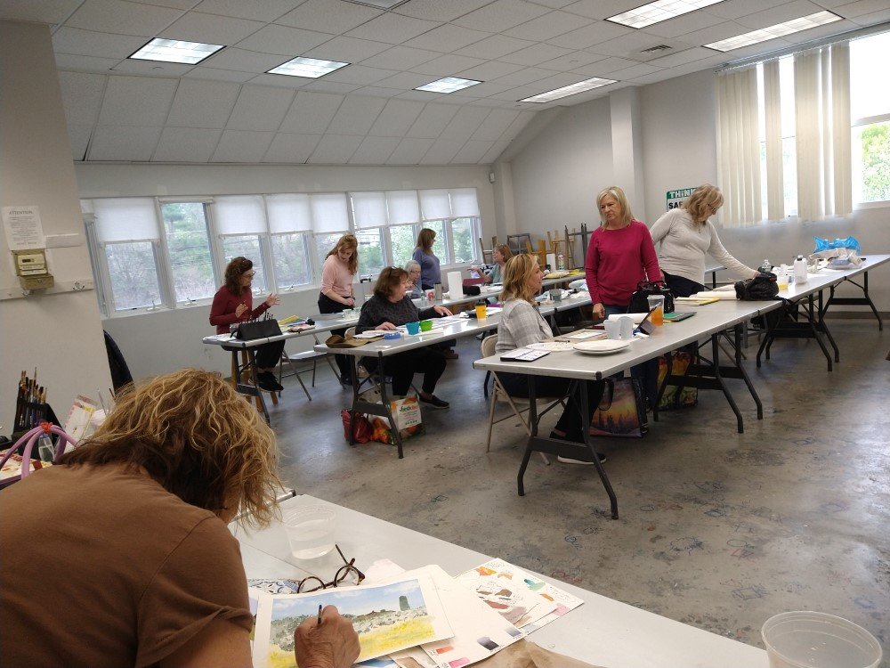  We joked that it was “bring your son to class” day at Liz Fusco’s watercolor class at the Art League of Long Island. 