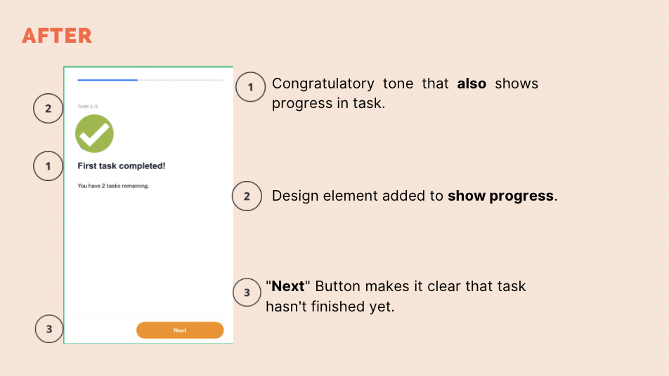The second iteration of a wireframe in a user flow.