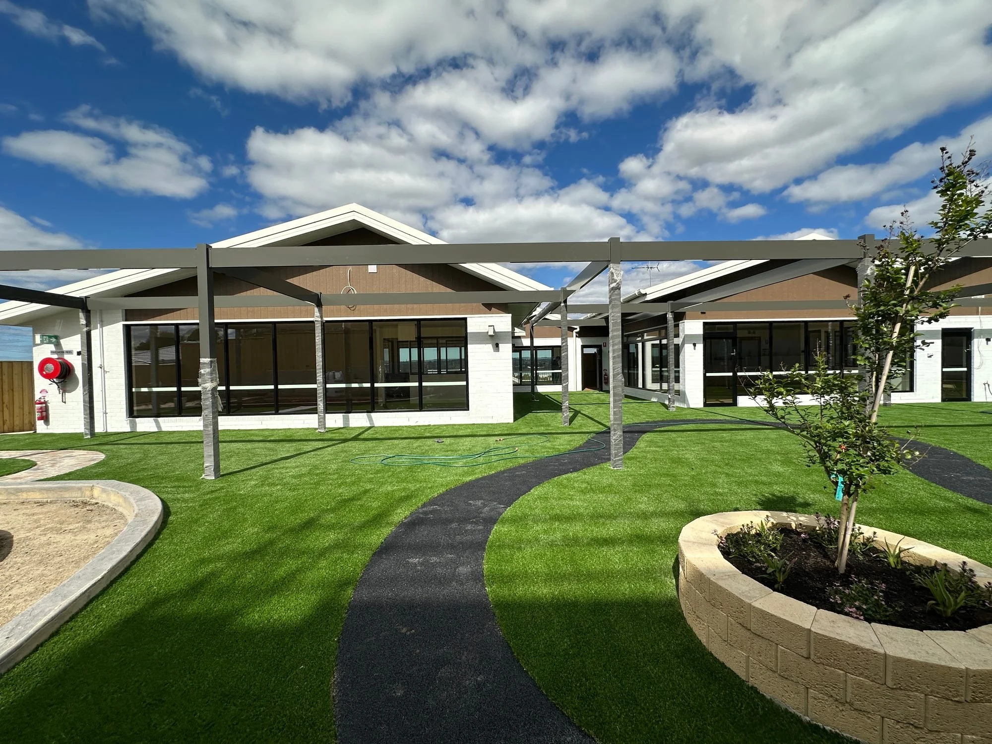 Gregory Hills Childcare Centre, Gregory Hills, Sydney – childcare centre by Archian Architects – entry and landscaped frontage