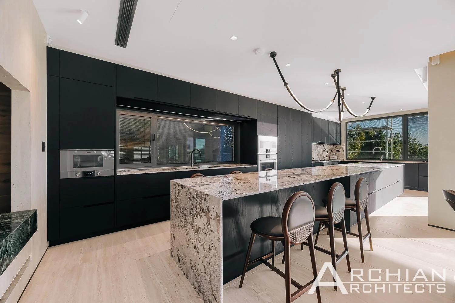 Vaucluse House, Vaucluse, Sydney – kitchen with stone island – Archian Architects