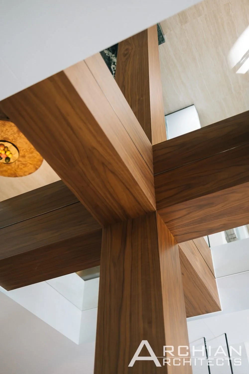 Vaucluse House, Vaucluse, Sydney – timber beam junction detail – Archian Architects