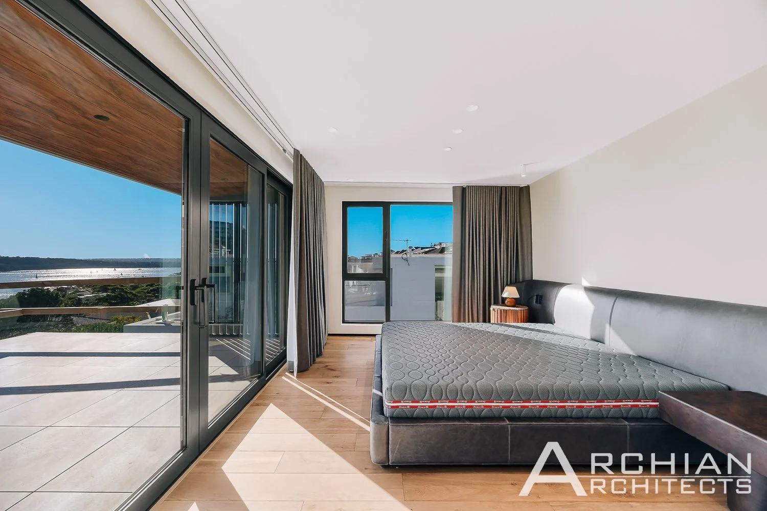 Vaucluse House, Vaucluse, Sydney – bedroom with harbour outlook – Archian Architects
