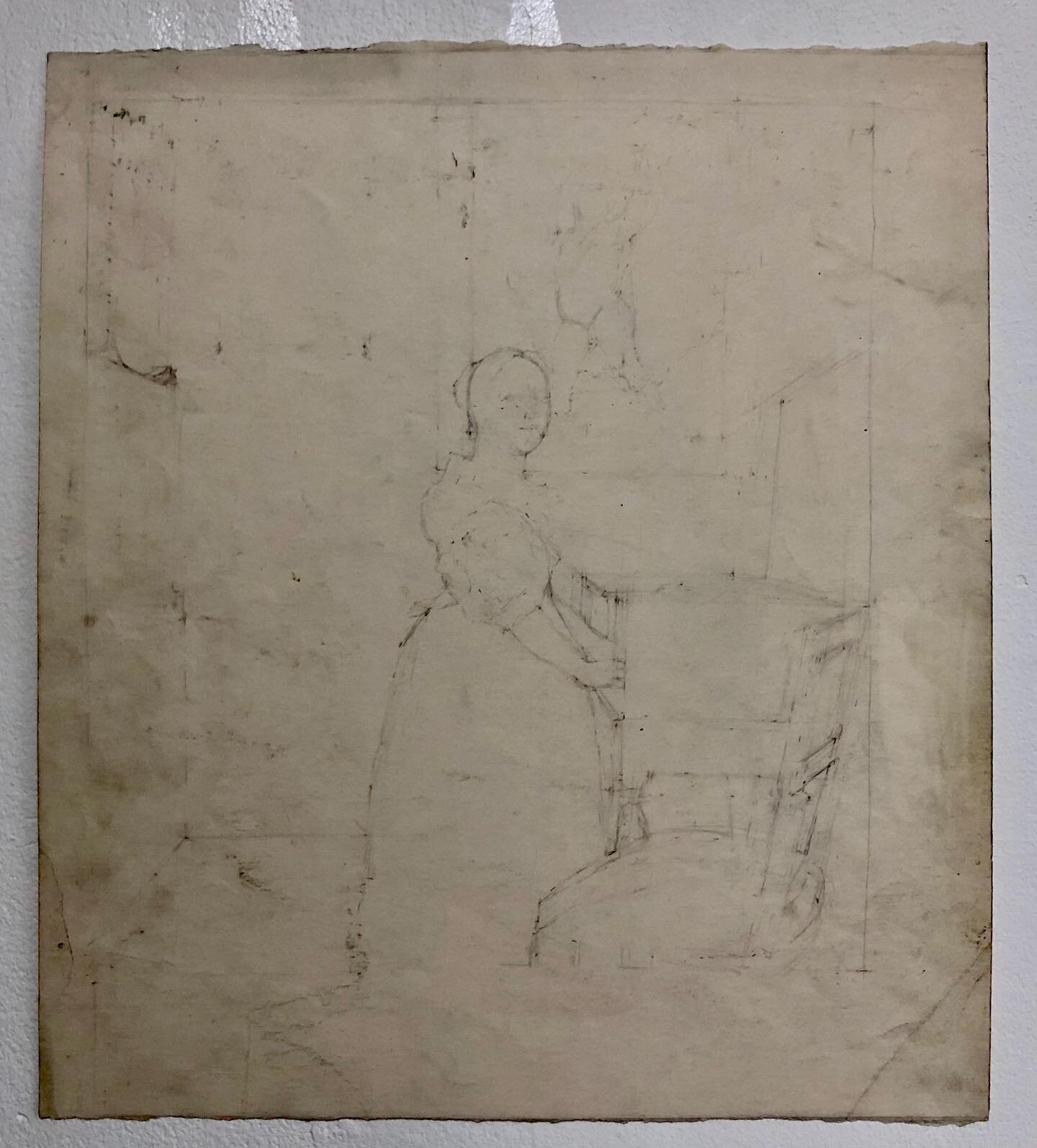 National Gallery Foundation Course drawing day in December 1974 - I drew from the Vermeer painting &lsquo;Lady Standing at a Virginal&rsquo; - still one of my favourite paintings and great to see it again recently in the sparsely populated National G