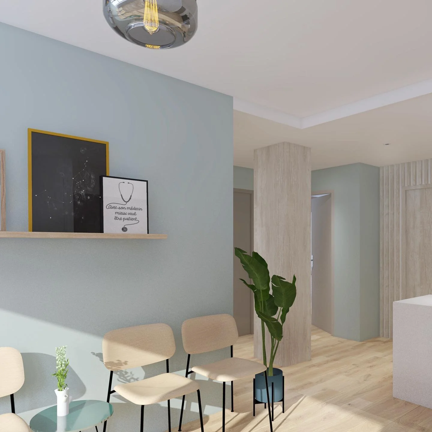 Projet en cours - r&eacute;alisation pour deux associ&eacute;s, d&rsquo;un cabinet m&eacute;dical dans un appartement au c&oelig;ur du centre historique de Marseille.
A deux pas du vieux port, on r&eacute;habilite compl&egrave;tement ces 75 m2, afin 