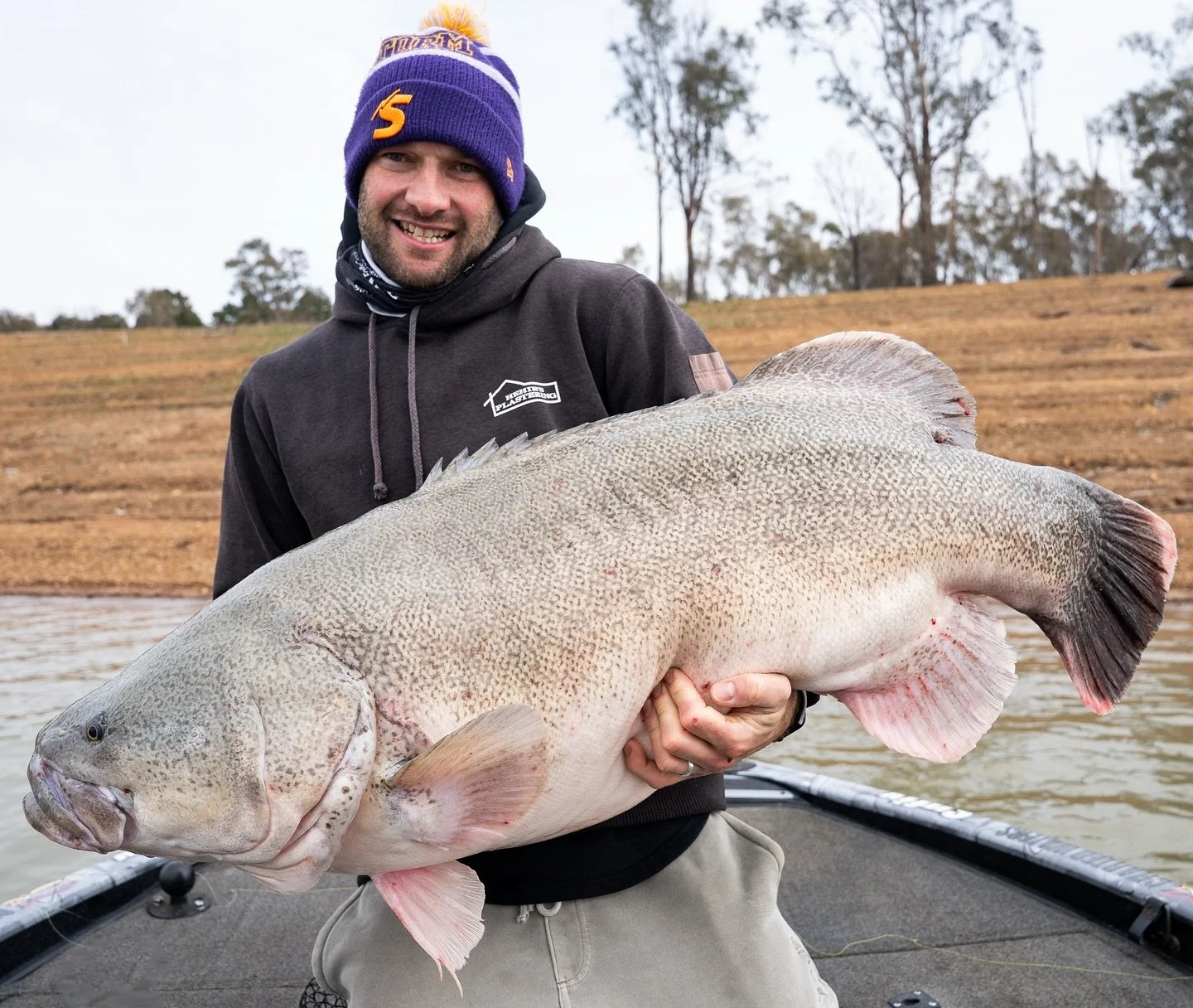 A big solid one from Lake Eildon that made us work for him. How good is it getting them in the daytime #lakeeildon #murraycod #fishingaustralia #lakemulwalasportfishing #vanfookhooks