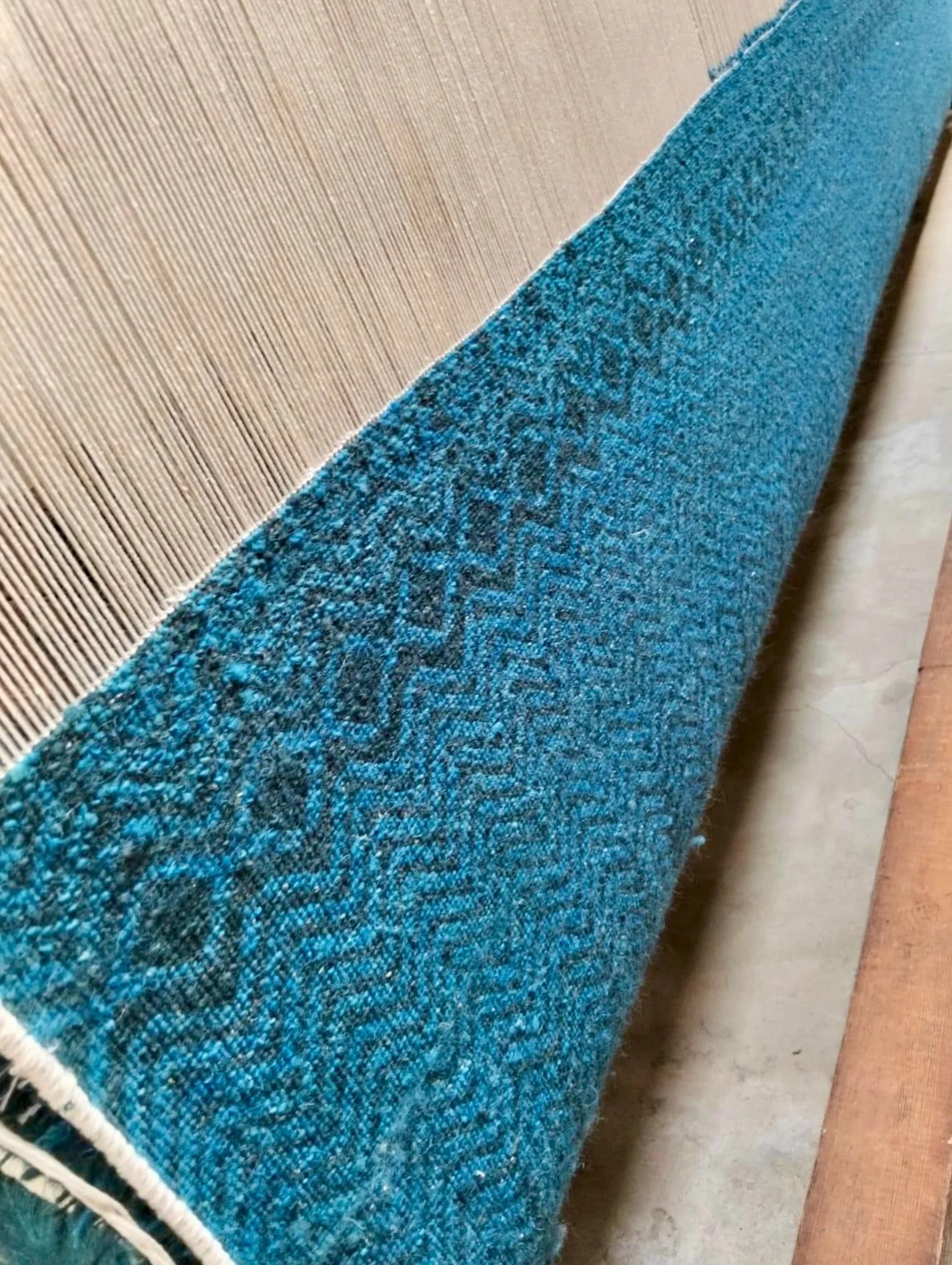 Samarkand design &ldquo;Blarney Blue&rdquo; currently on the loom, custom ordered in this luxuriant blue palette.

If you&rsquo;re looking for a custom rug for your next project please email me at robyn@robyncosgroverugs.com.au and I will happily pro