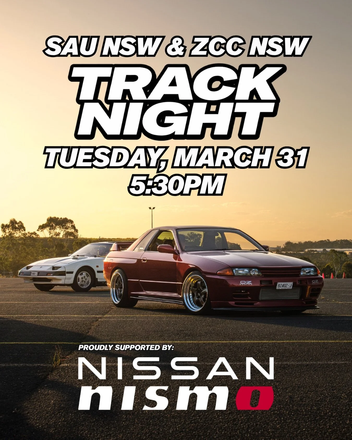🤩 EXCITING NEWS 🤩

We&rsquo;re thrilled to have Nissan Australia joining us at our Track Night with Z Car Club NSW.

1x NISMO merchandise pack will be raffled per club!

Thanks to the team at Nissan Australia for their support. 

Looking to get out