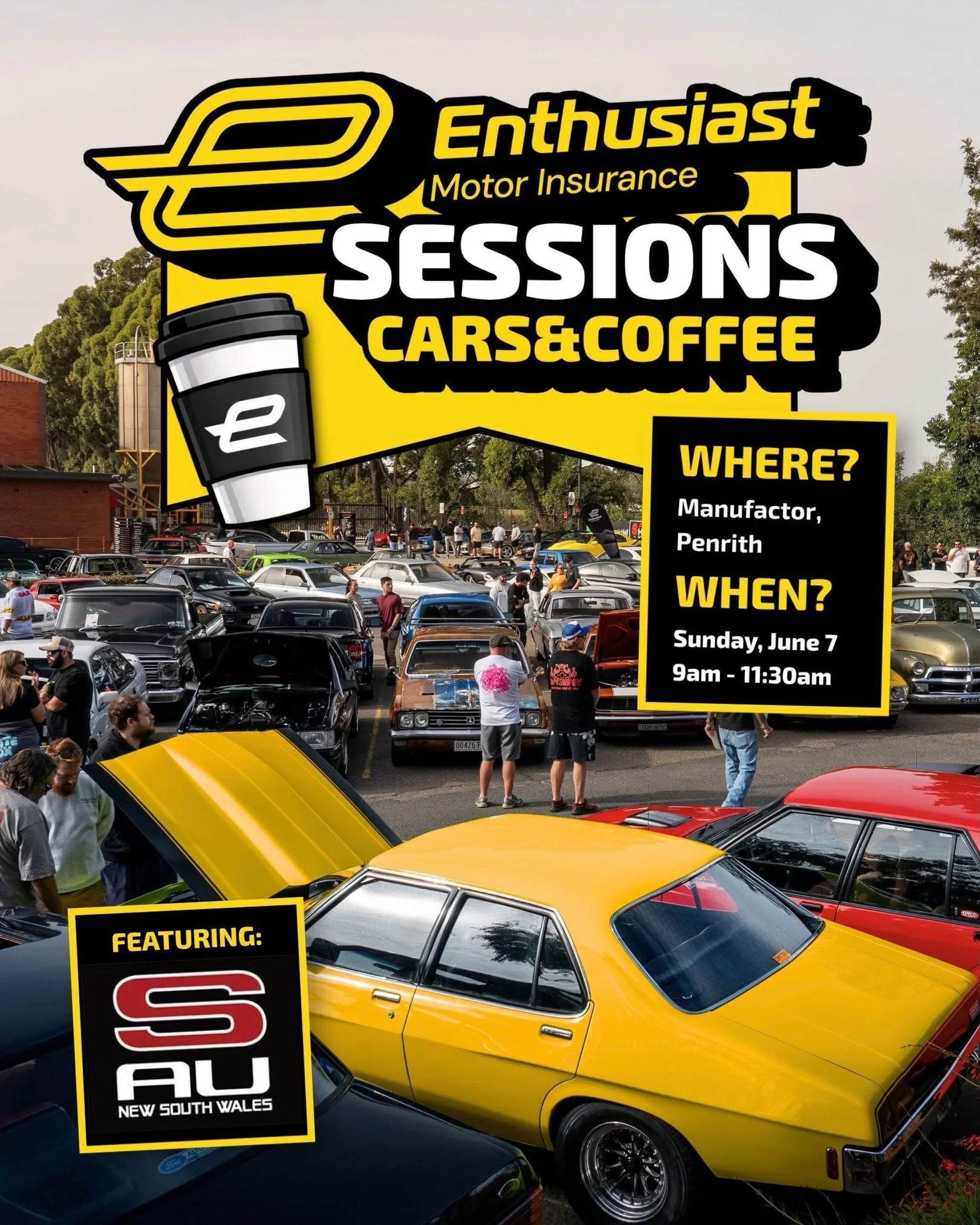 Join us at the next Enthusiasts Cars &amp; Coffee in Penrith as SAU NSW takes centre stage with our own club stand on display. 

We&rsquo;ll have a selection of killer cars, merchandise available, and a great chance to catch up with fellow enthusiast