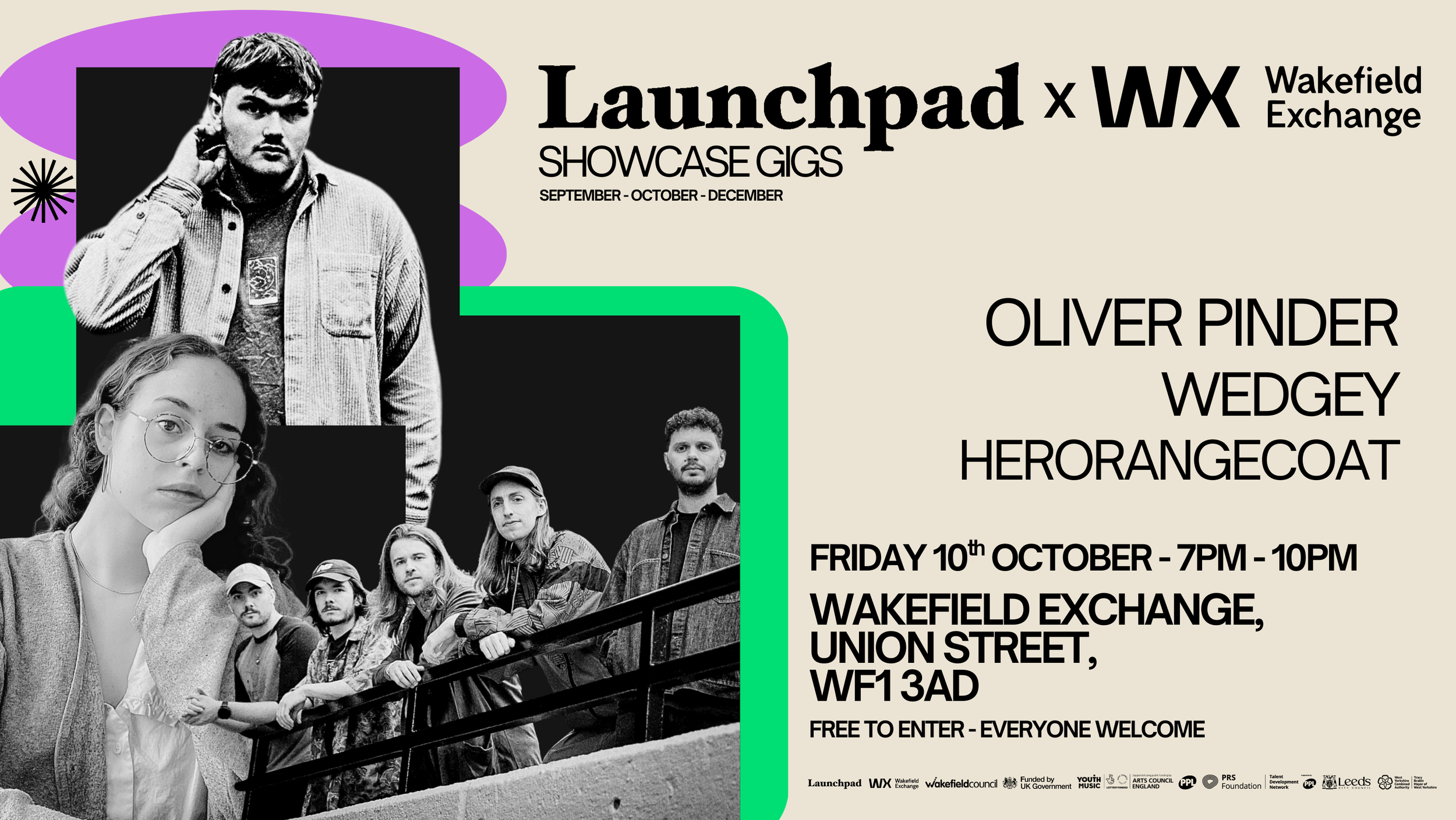 Launchpad X Wakefield Exchange - Showcase Gig - 10th October 2025 - Oliver Pinder, Wedgey & HerOrangeCoat