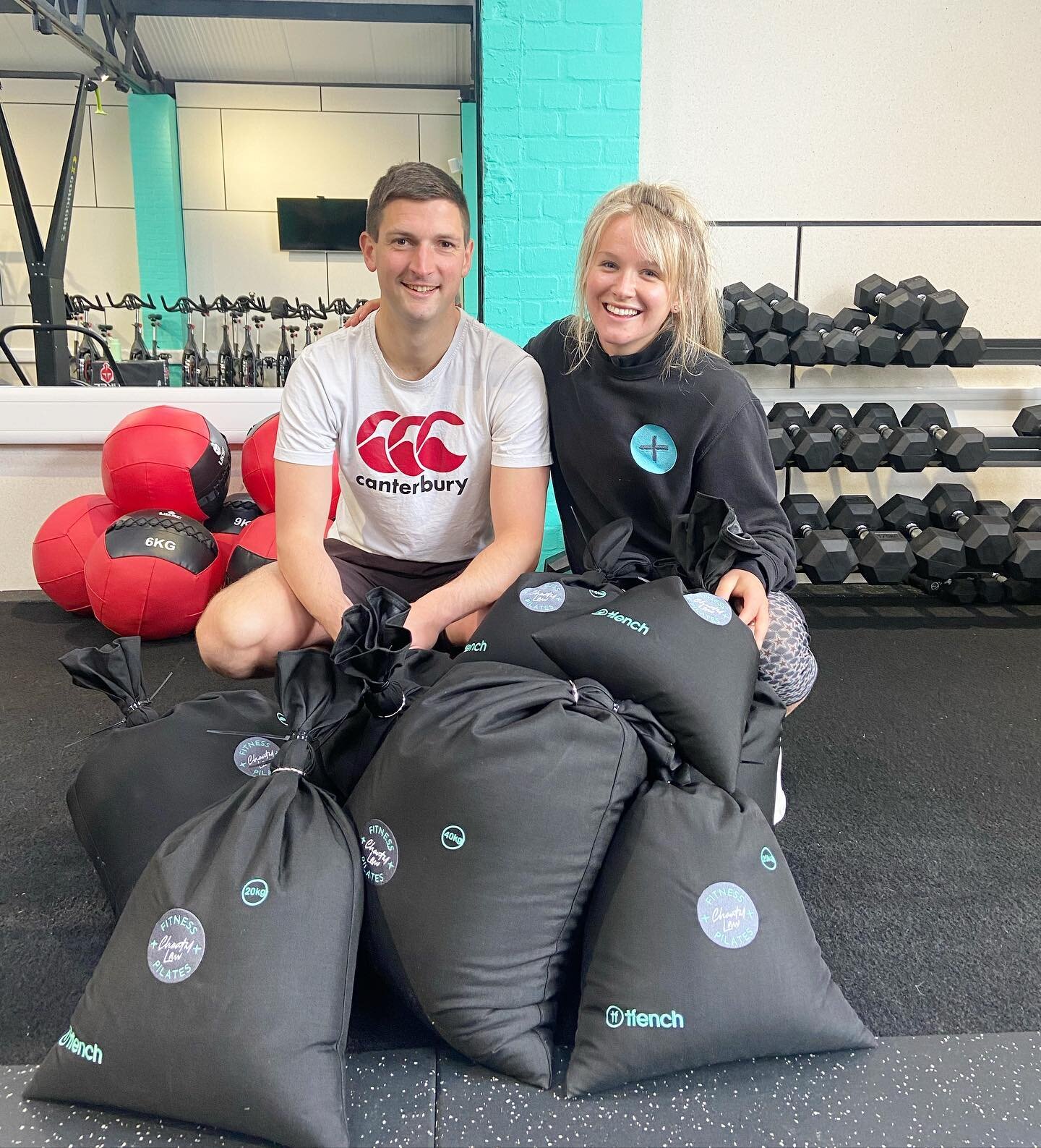 1 MORE SLEEP! 🥳🥳 

So bloody excited, and can&rsquo;t wait to get you all using the new sandbags that Nick sorted for me yesterday💪🏼💪🏼

It&rsquo;s amazing how 50kg of sand feels totally different to a 50kg bar! I could hardly lift it, so that&r