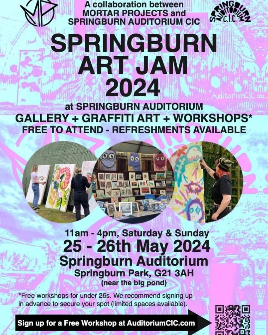 Thanks @hysterious_ for getting the gang back together!

Excited to be returning back to Springburn Auditorium CIC for another Paint Jam with a great line-up of artists.

If your in the area drop by and say Hi! 

SPRINGBURN ART JAM
🔊 ANNOUNCEMENT!! 
