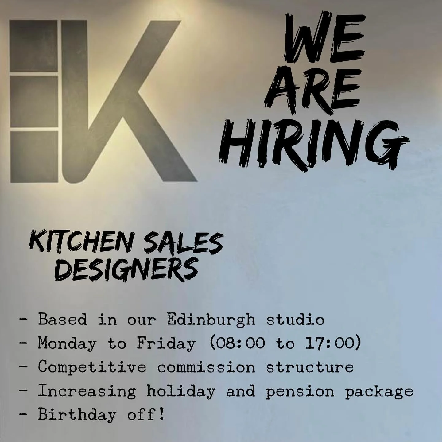We&rsquo;re Hiring &ndash; Experienced Kitchen Sales Designer

We&rsquo;re expanding our creative team and looking for an experienced professional to help shape the future of bespoke kitchens in Scotland.

You&rsquo;ll be part of a small, passionate 