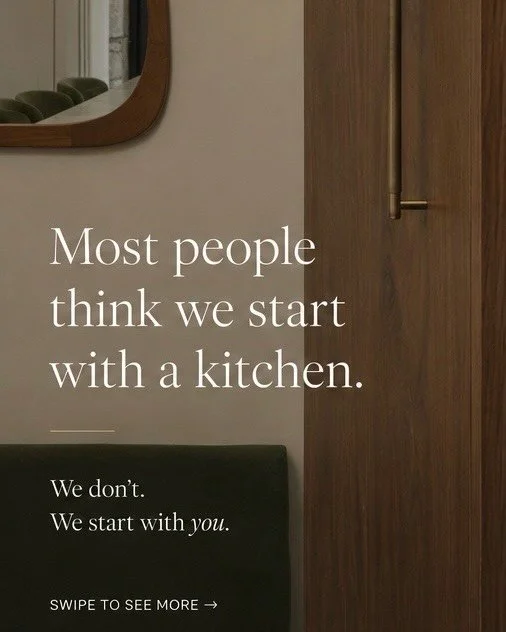 Most people think designing a kitchen starts with choosing cabinetry, worktops and appliances.

Ours starts with a conversation.

Before we think about layouts or materials, we spend time understanding how you live. How you cook, how you entertain, w