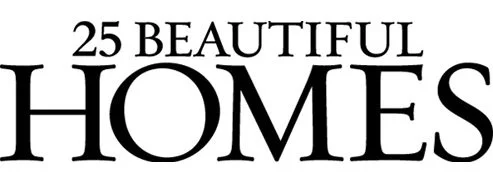 Text reading '25 Beautiful Homes' in black font