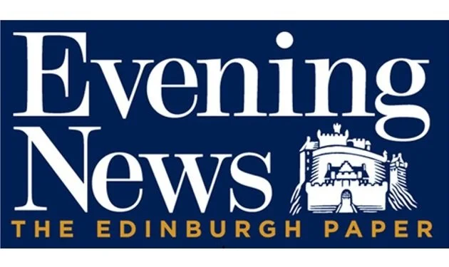 Evening News logo with a castle illustration and the tagline 'The Edinburgh Paper' on a dark blue background.