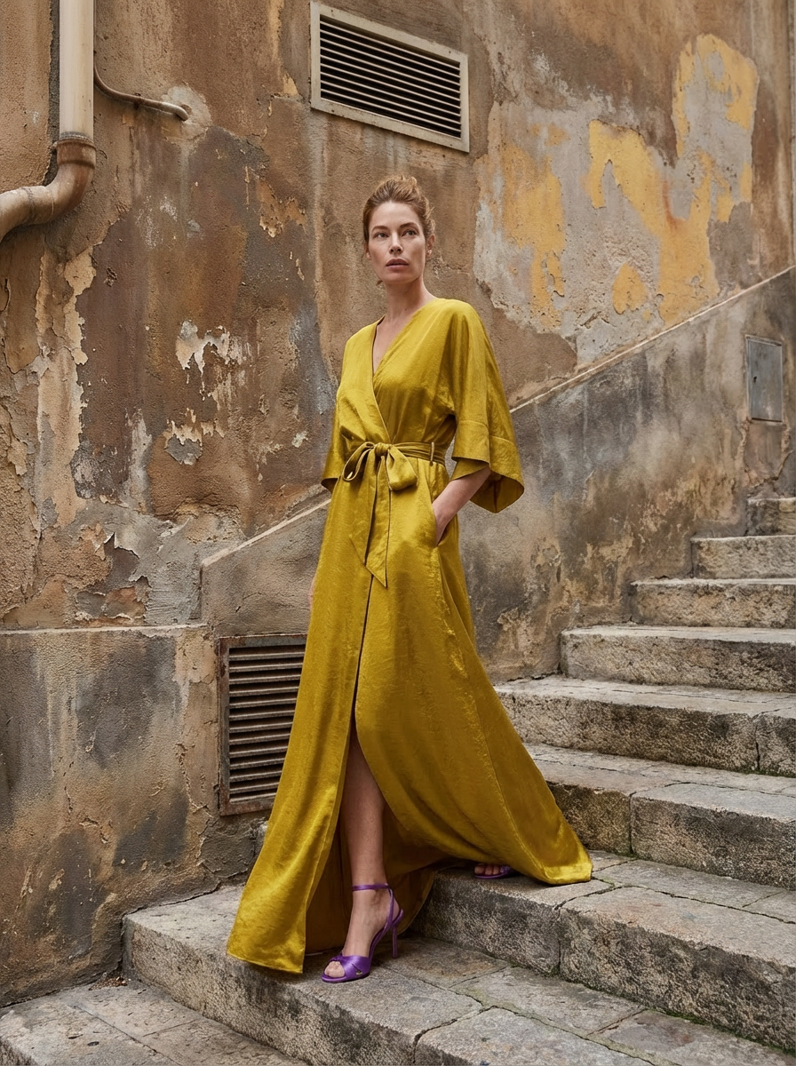 Pointed Sleeve Dress